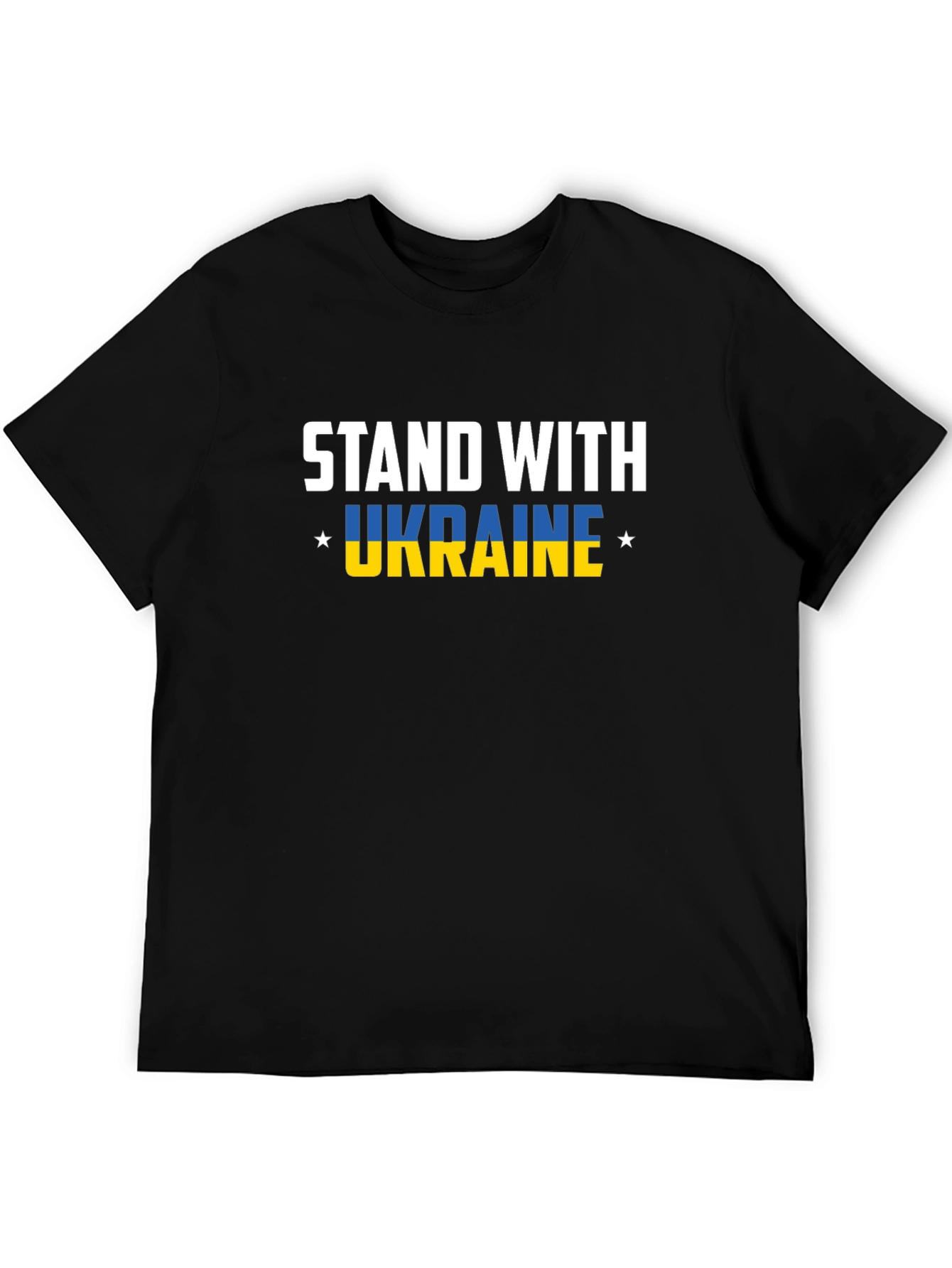 Stand With Ukraine Graphic Tee - Black Cotton T-Shirt