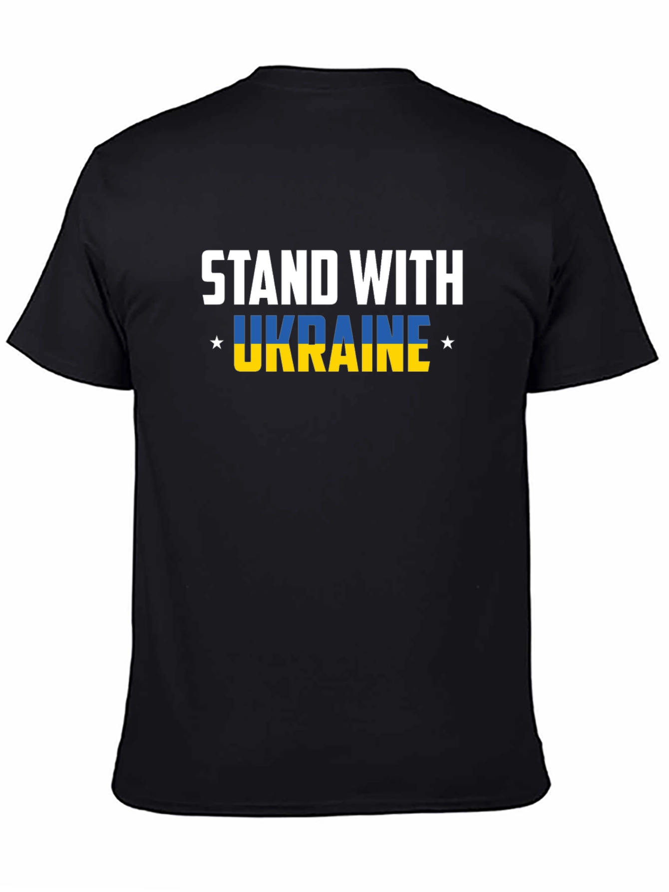 Stand With Ukraine Graphic Tee - Black Cotton T-Shirt