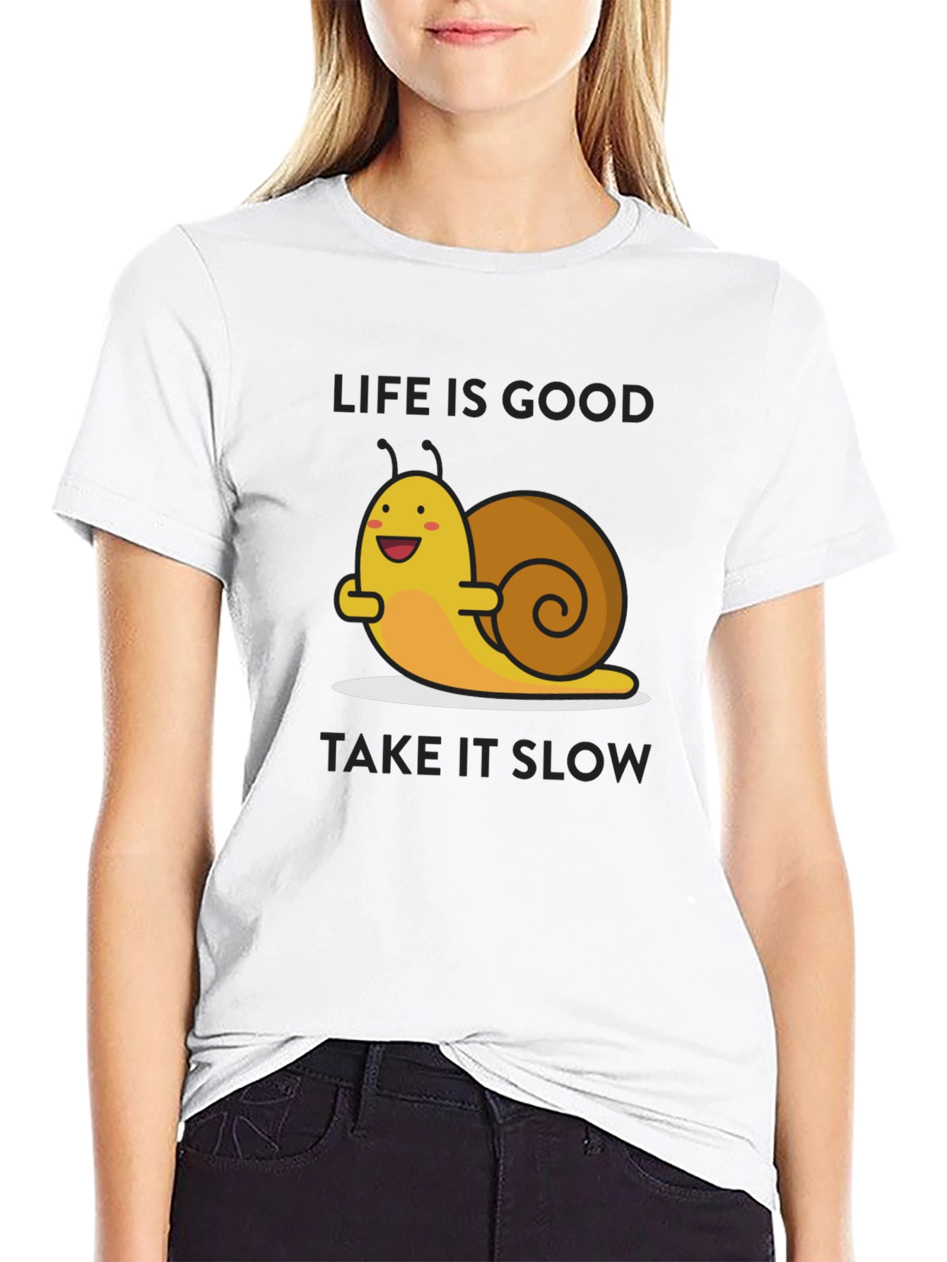 Life is Good Snail Graphic T-Shirt - Relaxed Fit