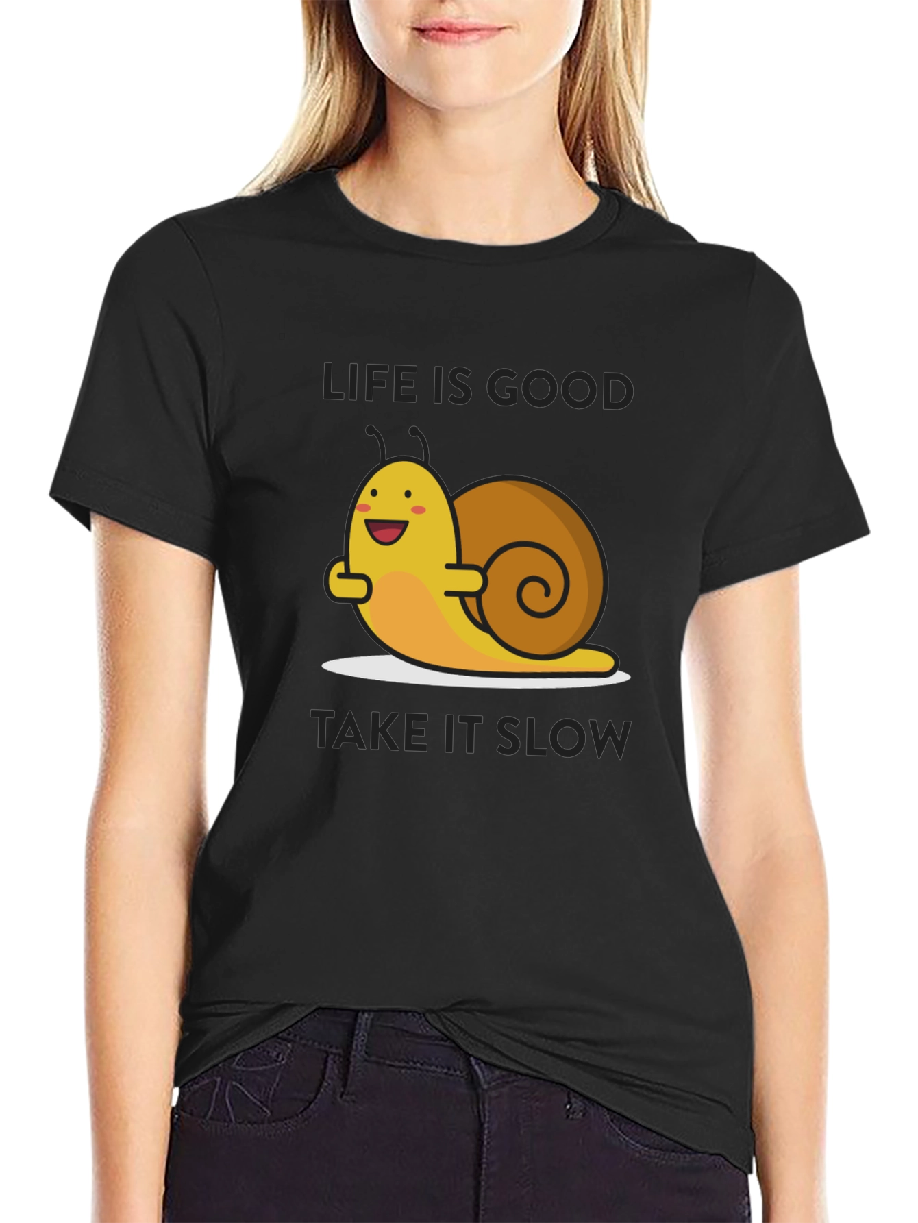 Life is Good Snail Graphic T-Shirt - Relaxed Fit