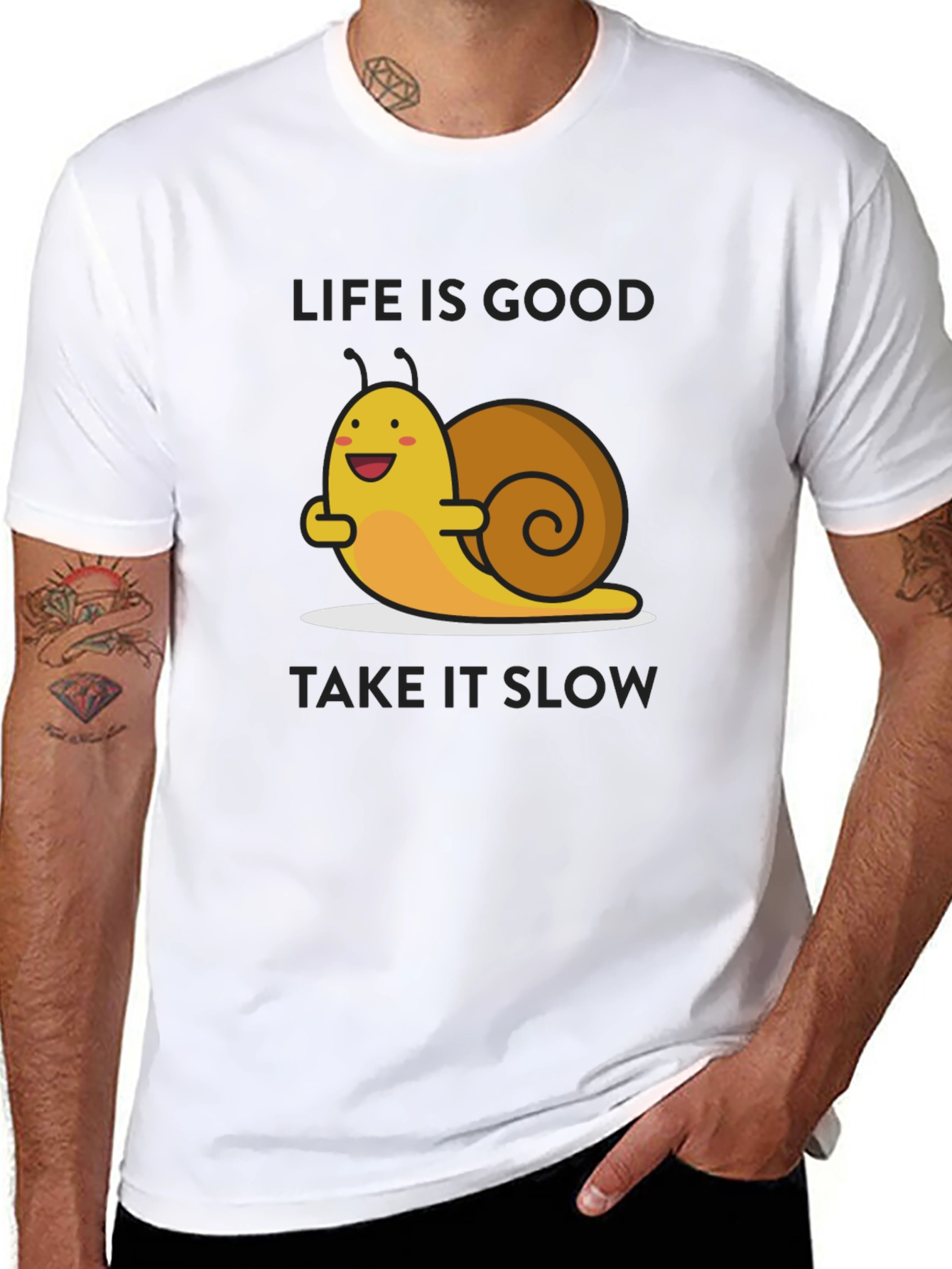 Life is Good Snail Graphic T-Shirt - Relaxed Fit