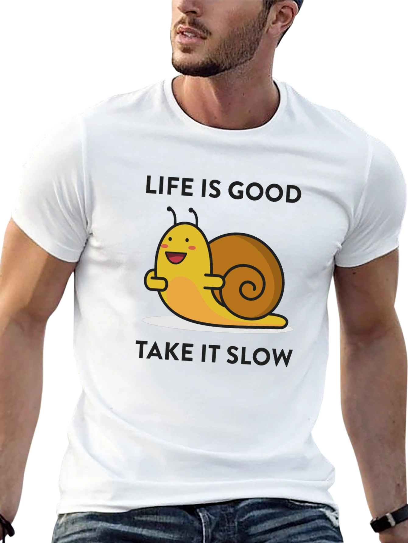 Life is Good Snail Graphic T-Shirt - Relaxed Fit