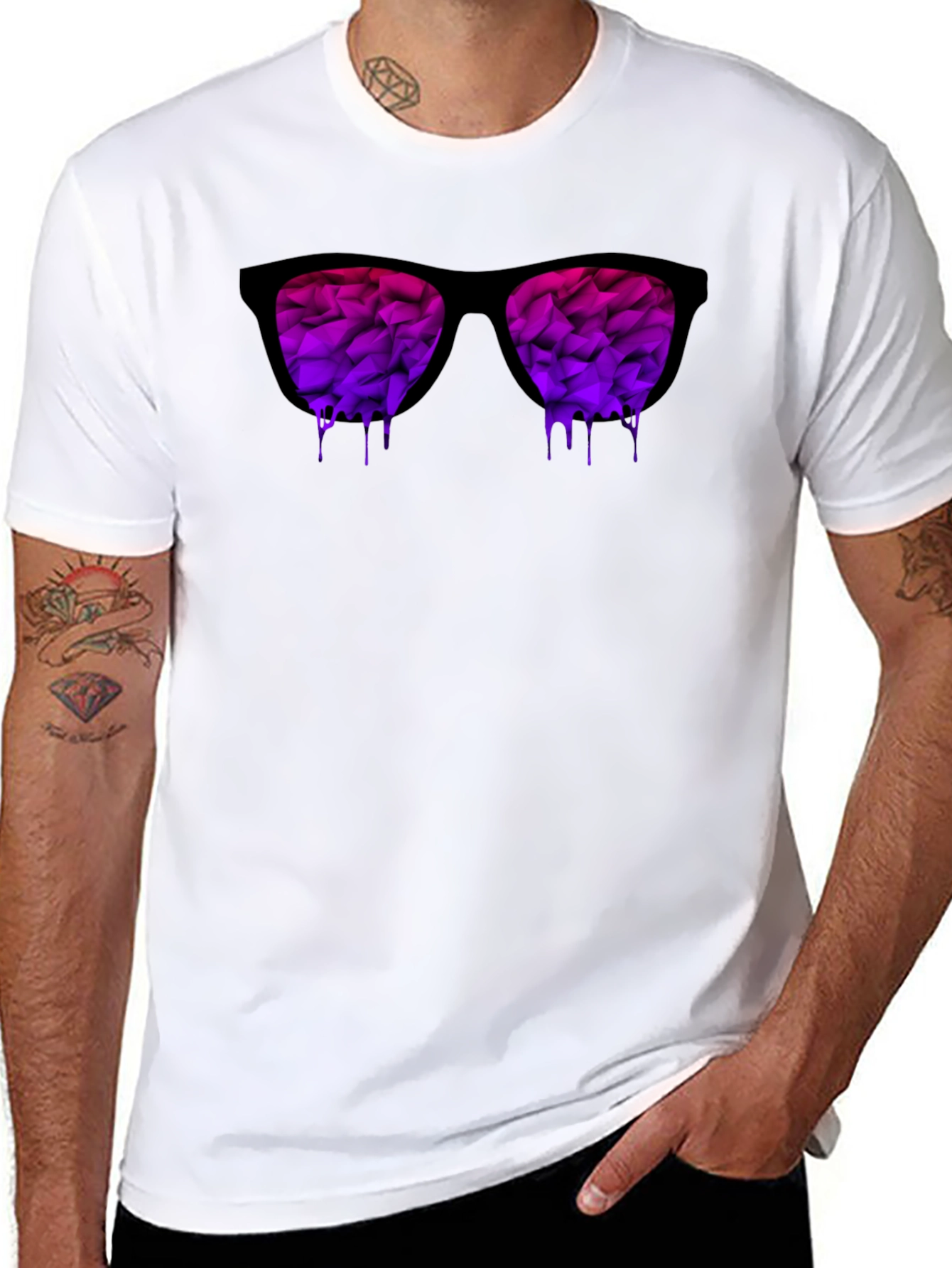 Mens Dripping Sunglasses Graphic T-Shirt