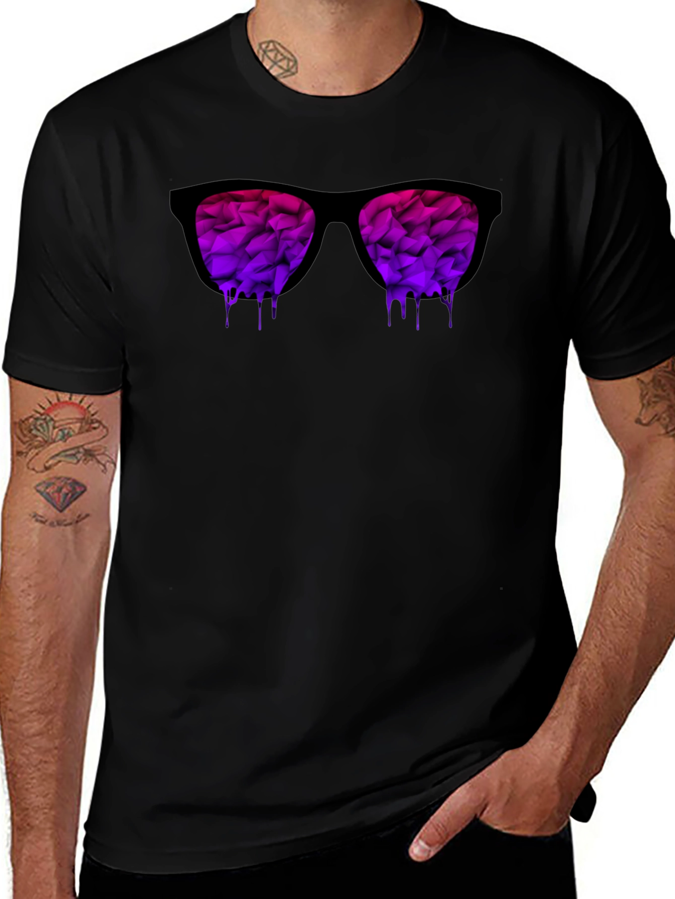 Mens Dripping Sunglasses Graphic T-Shirt