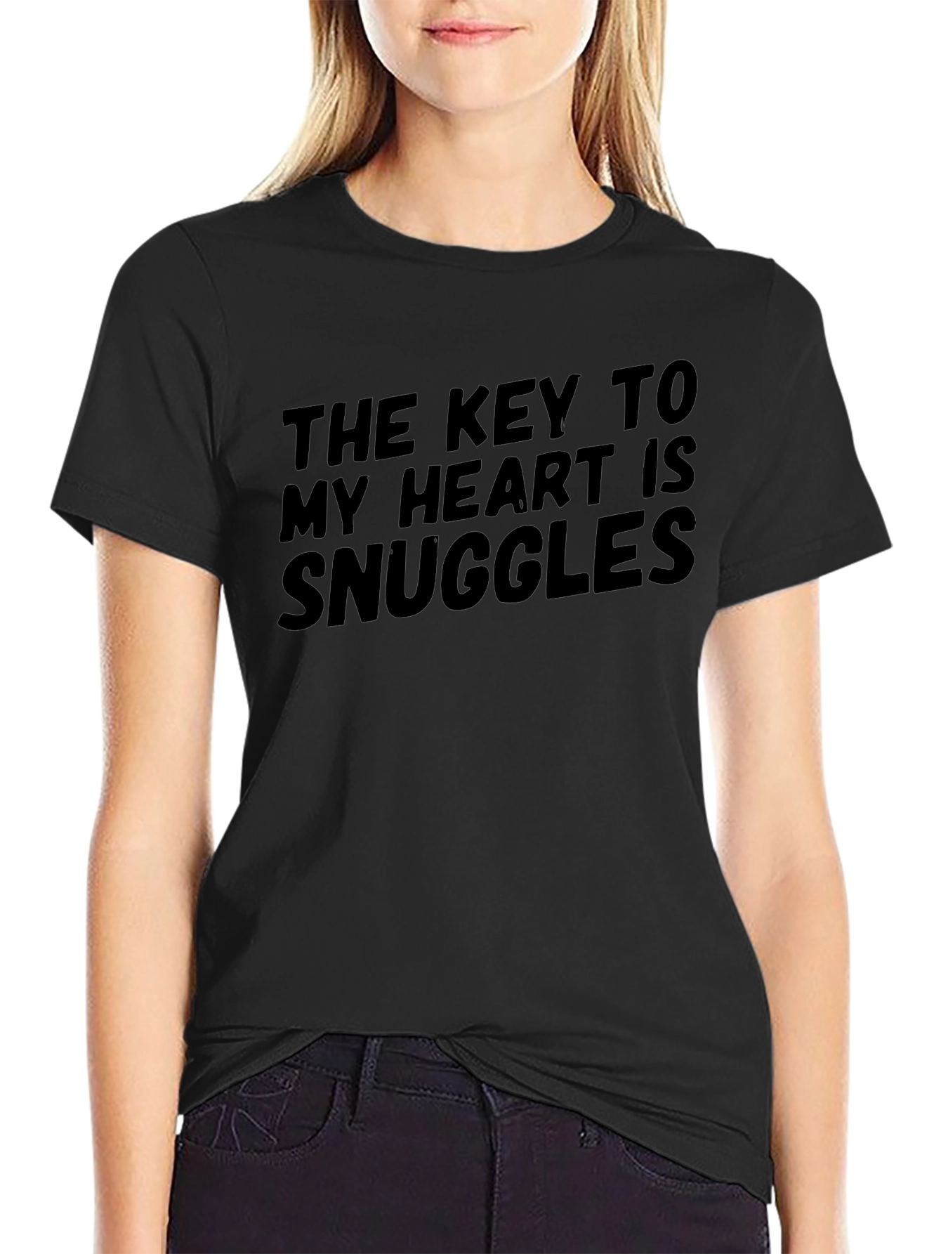 Snuggles Graphic Tee - Black
