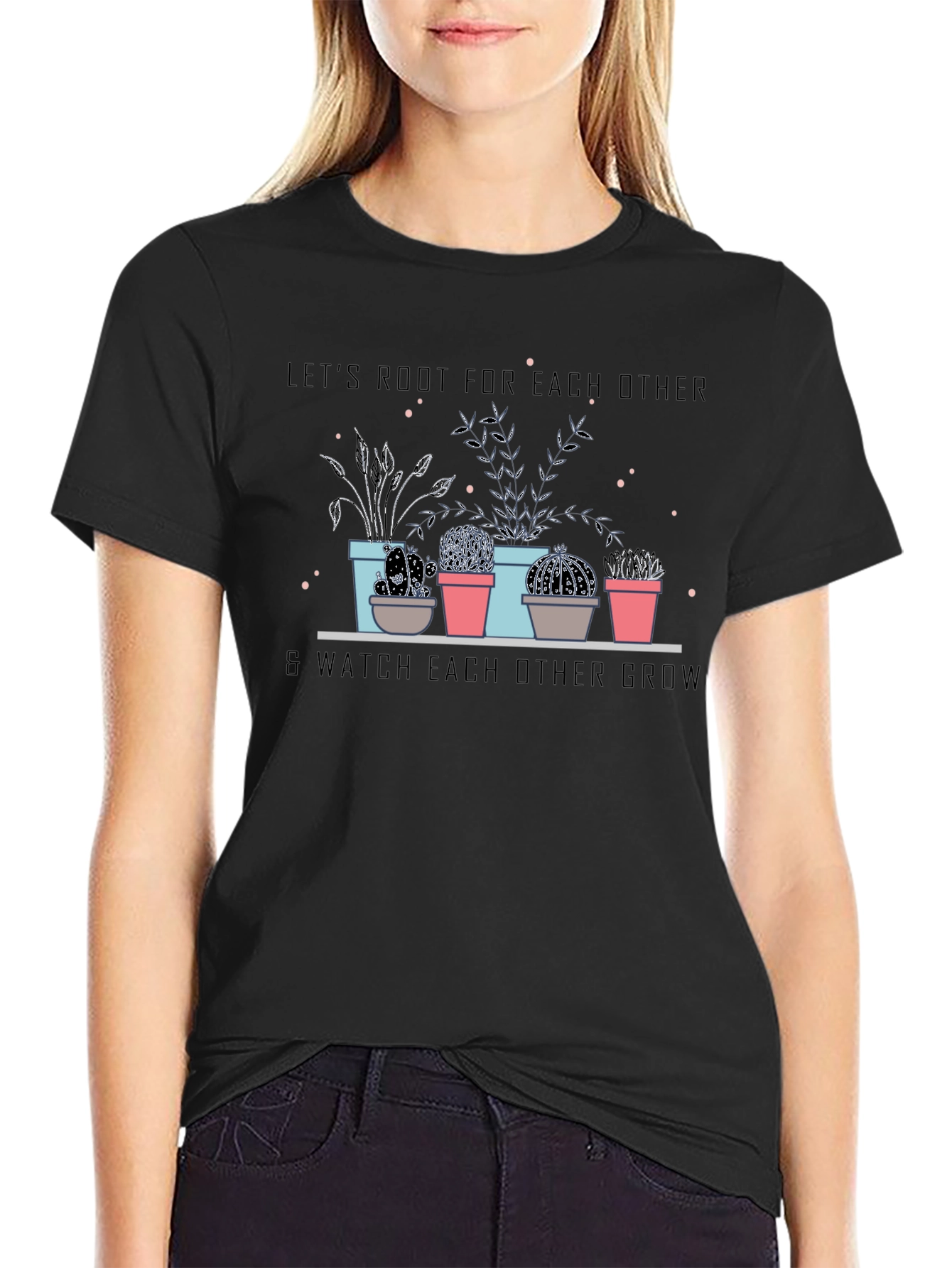 Lets Root For Each Other Black T-Shirt