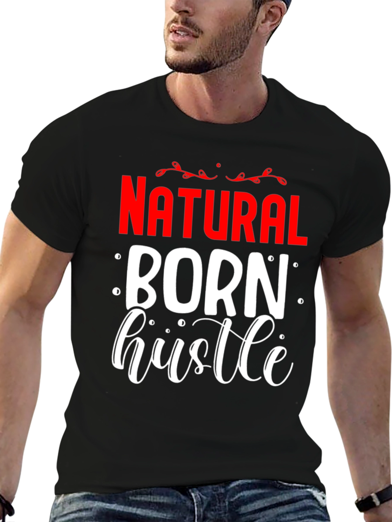 Natural Born Hustle Black Graphic Tee