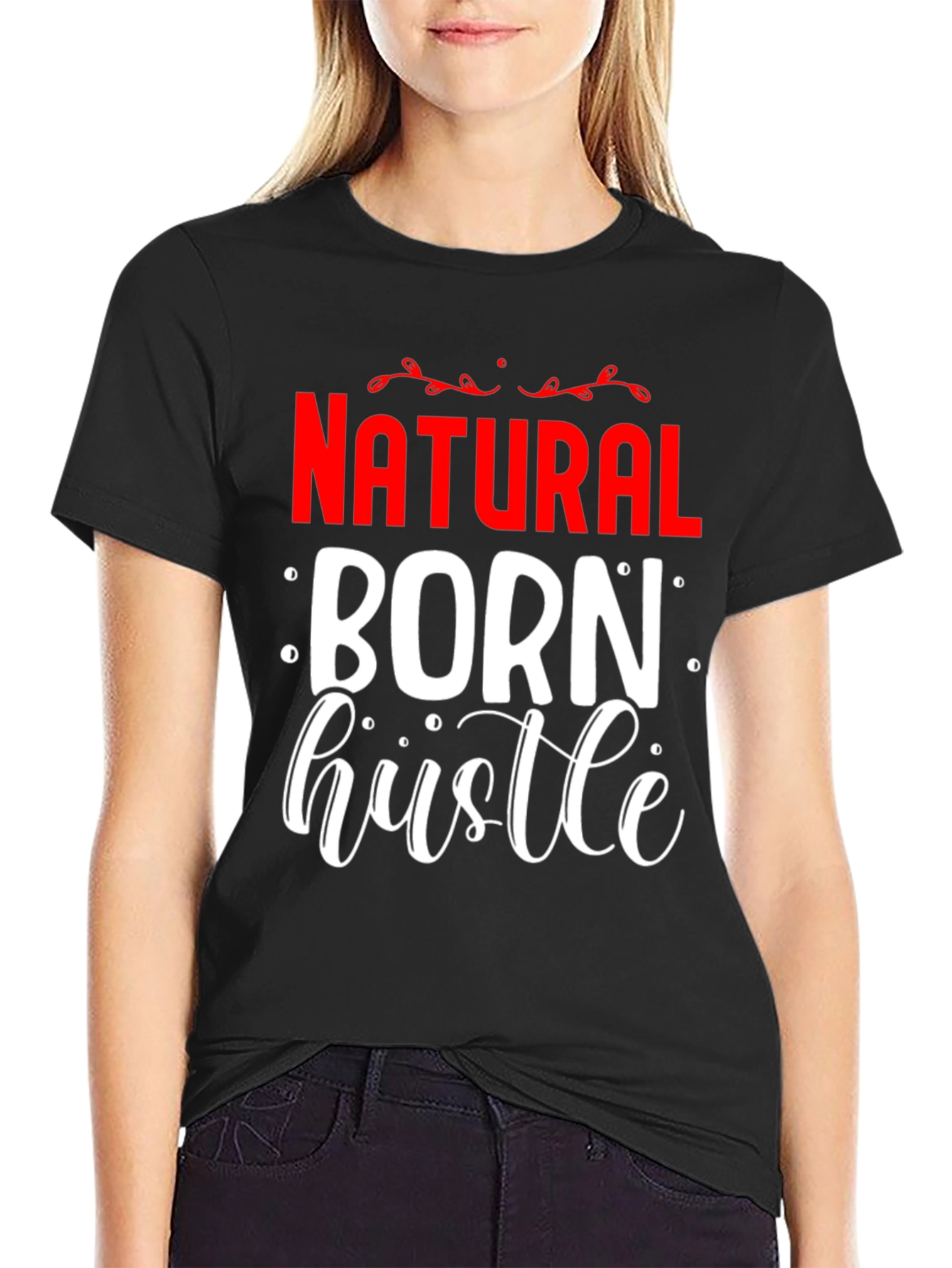 Natural Born Hustle Black Graphic Tee