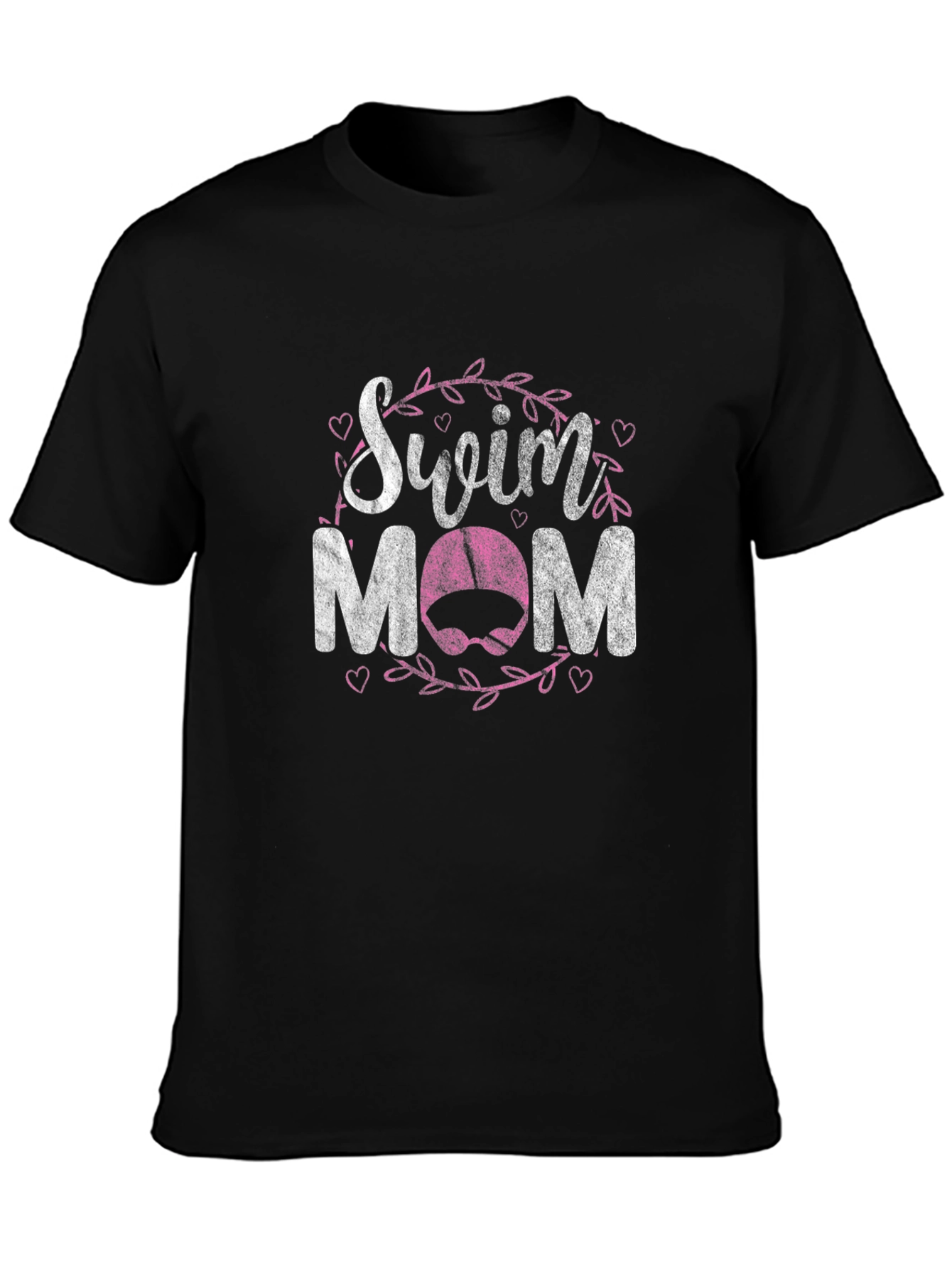 Swim Mom Graphic T-Shirt - Black Cotton Blend