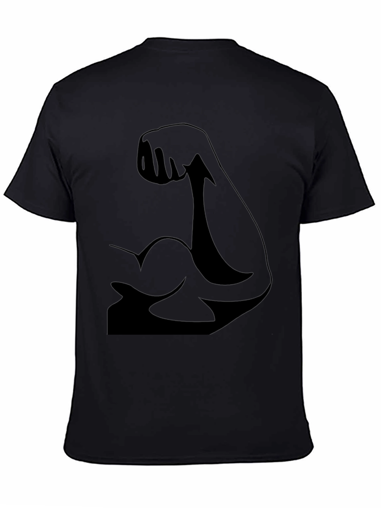 Mens Black Muscle Arm Graphic T-Shirt