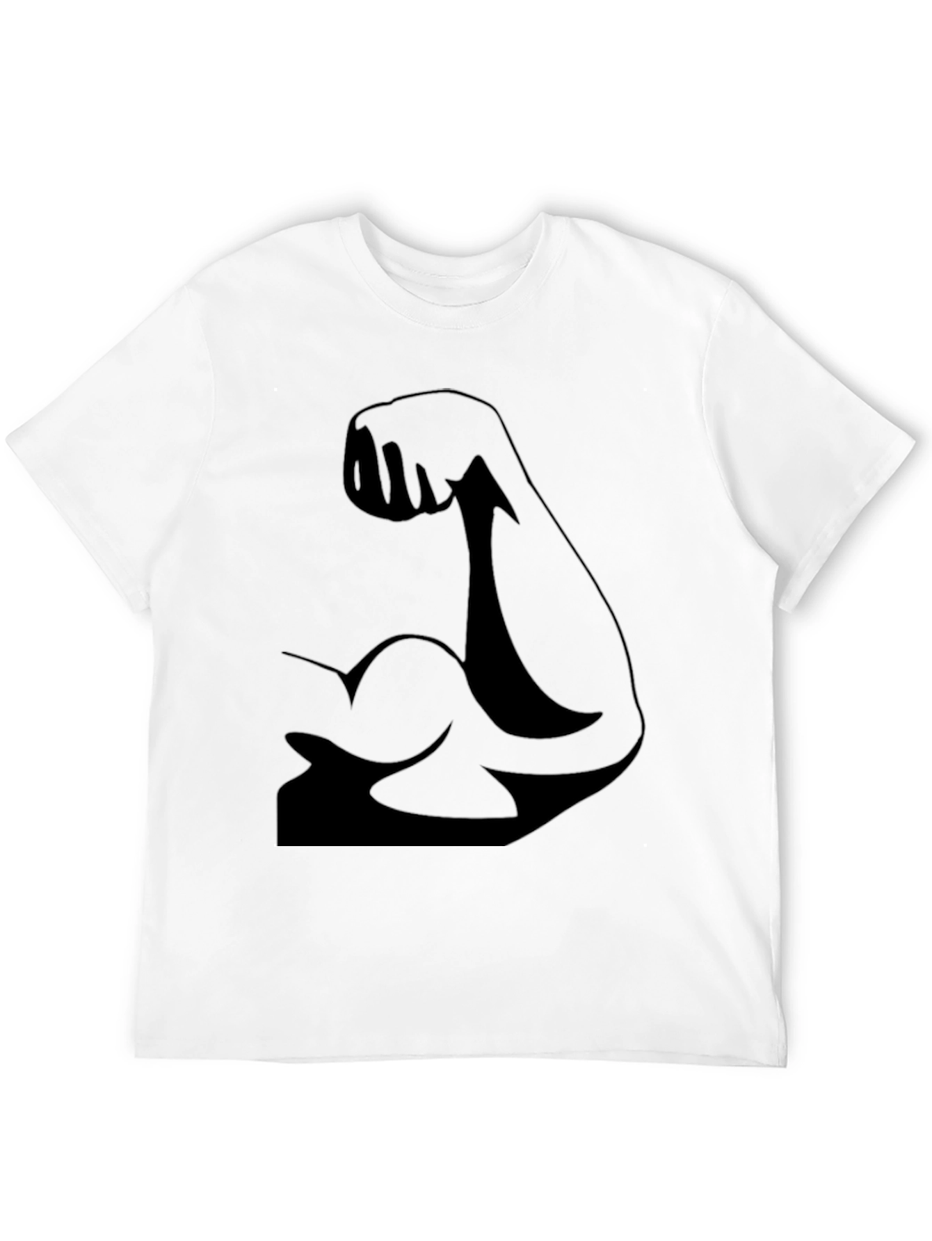 Mens Black Muscle Arm Graphic T-Shirt