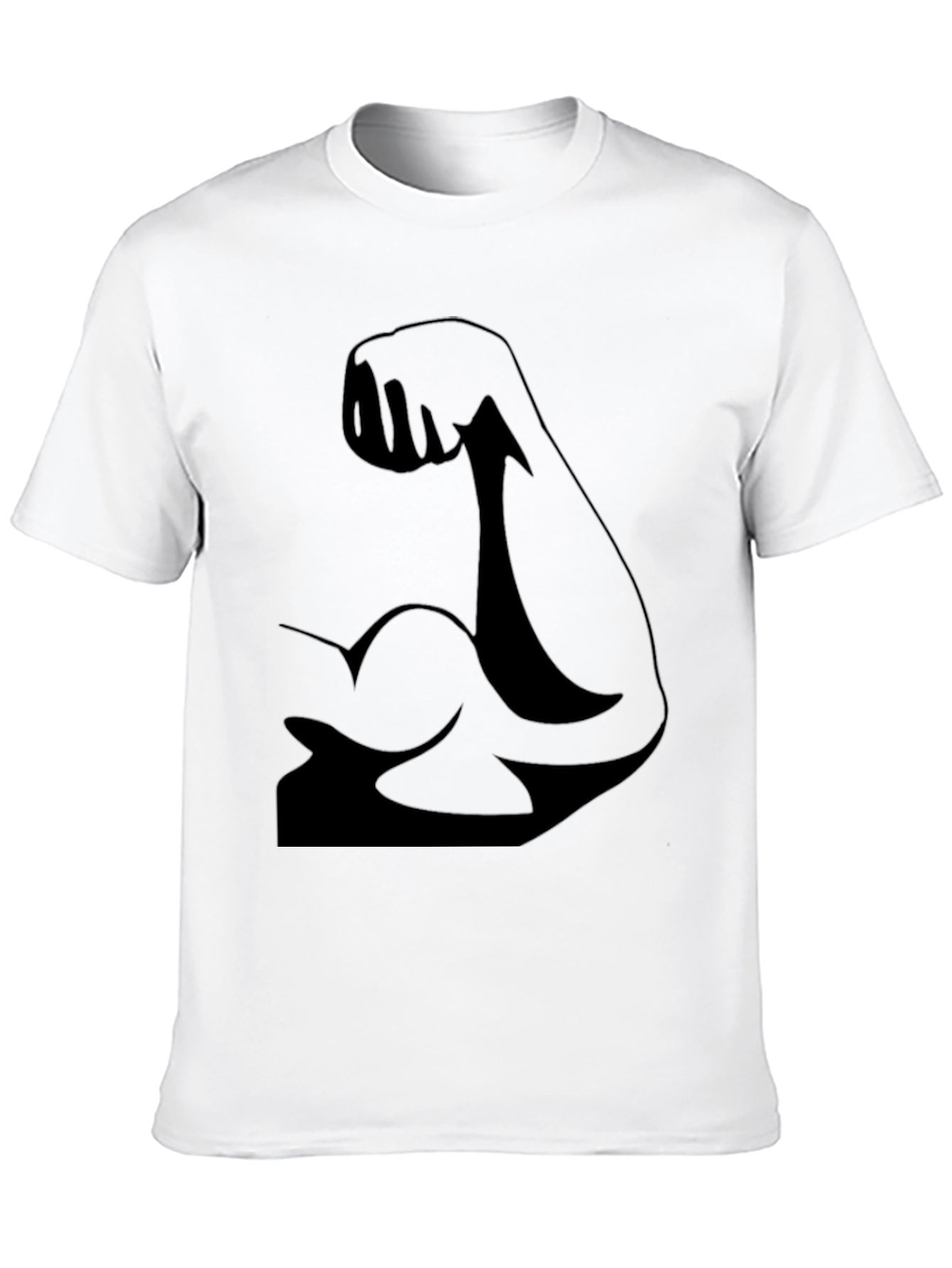 Mens Black Muscle Arm Graphic T-Shirt