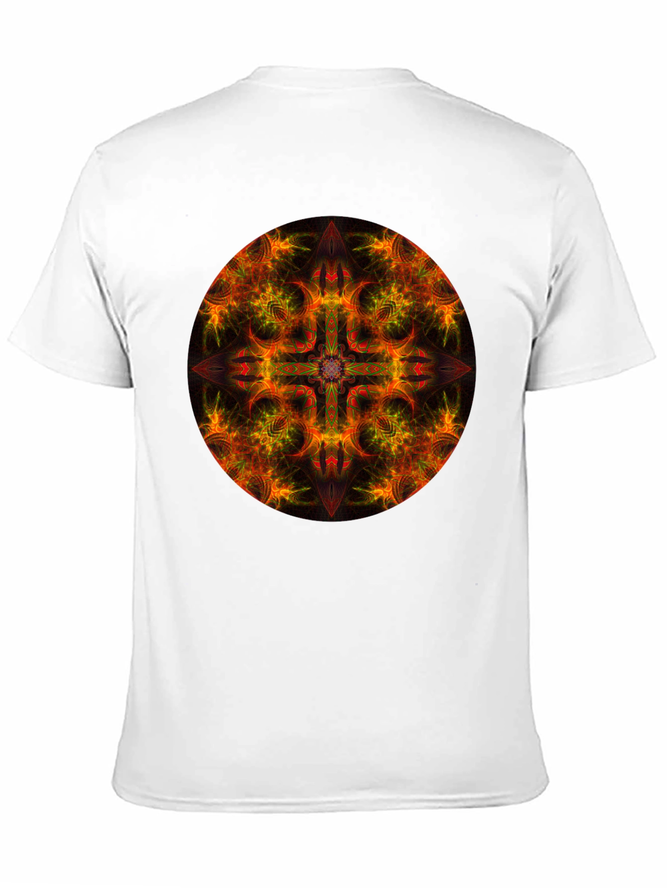 Fiery Mandala Graphic Black T-Shirt