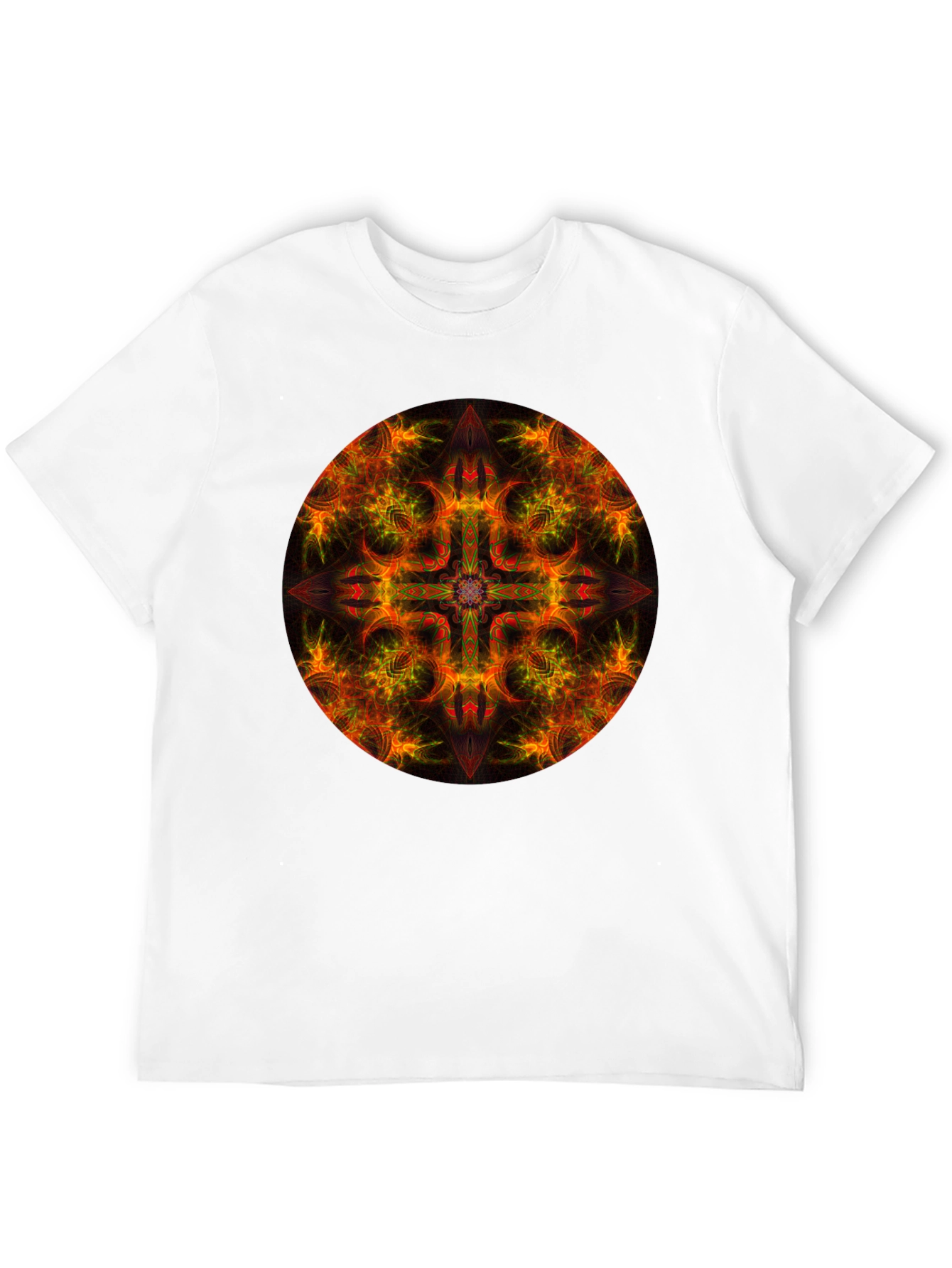Fiery Mandala Graphic Black T-Shirt