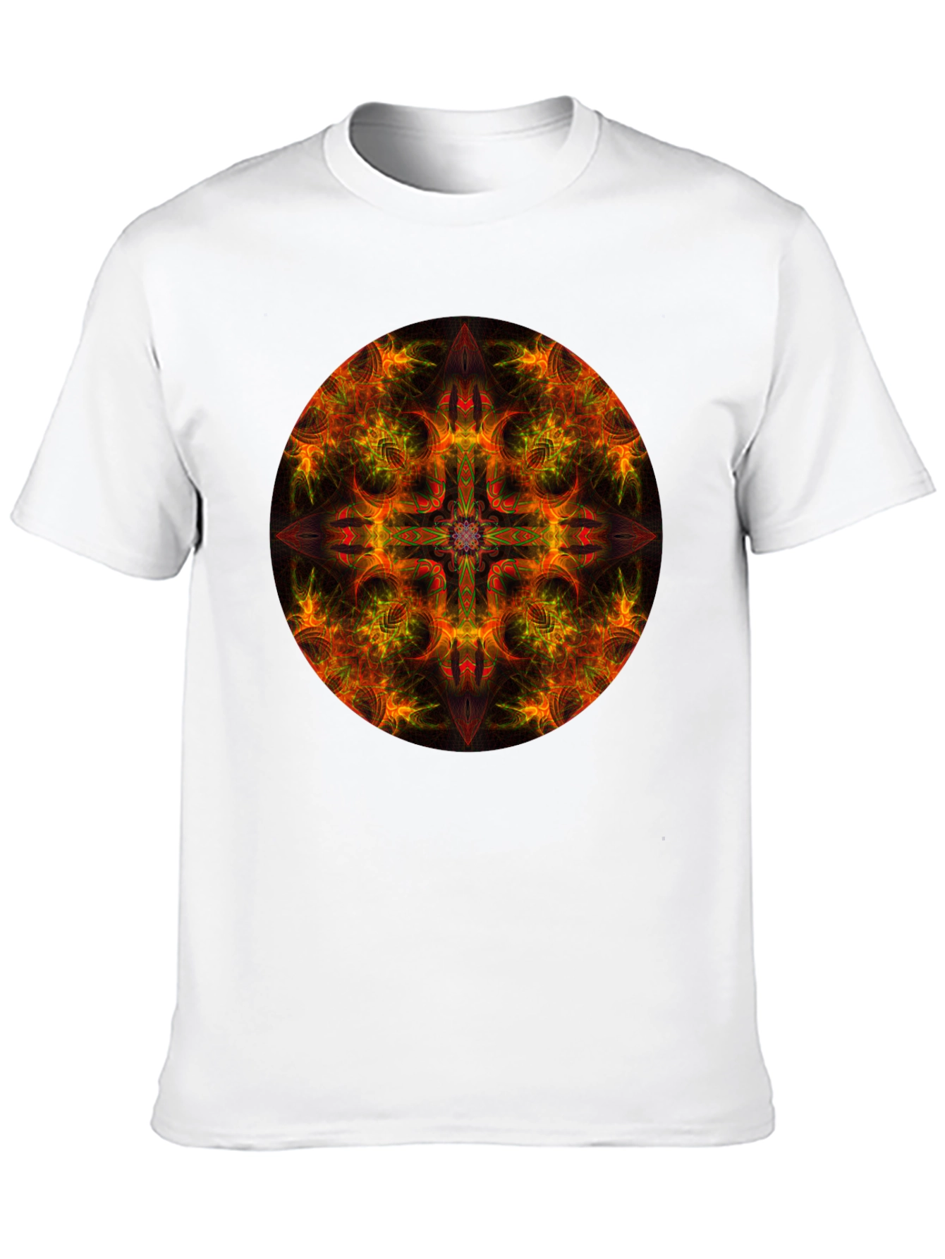 Fiery Mandala Graphic Black T-Shirt