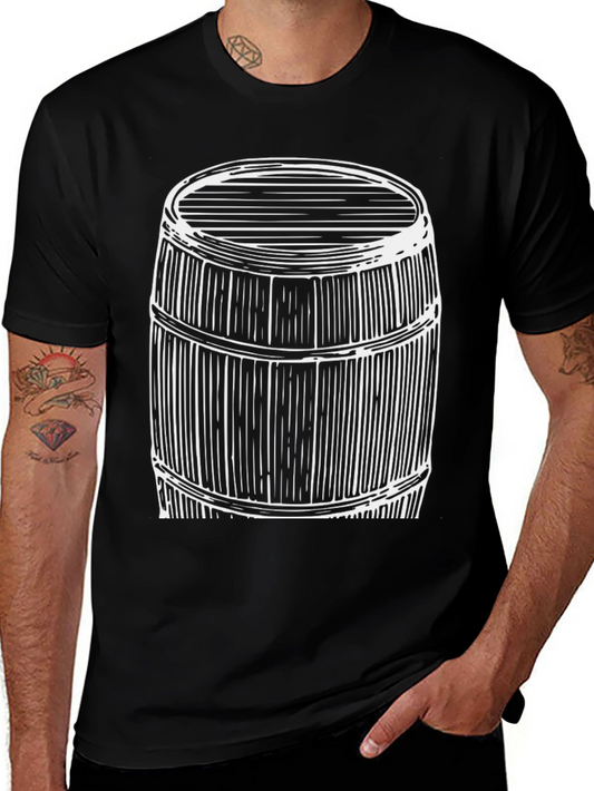 Barrel Graphic Black T-Shirt for Men