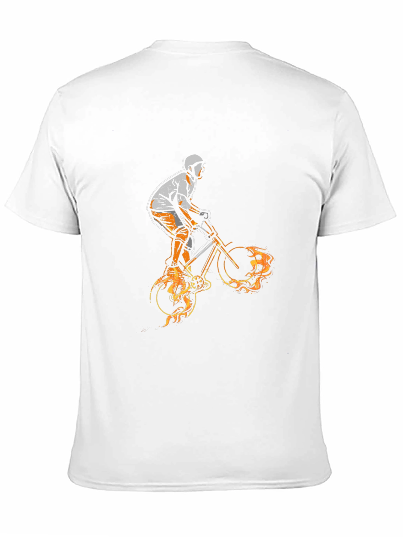 Mens Black Graphic Tee - BMX Biker Design