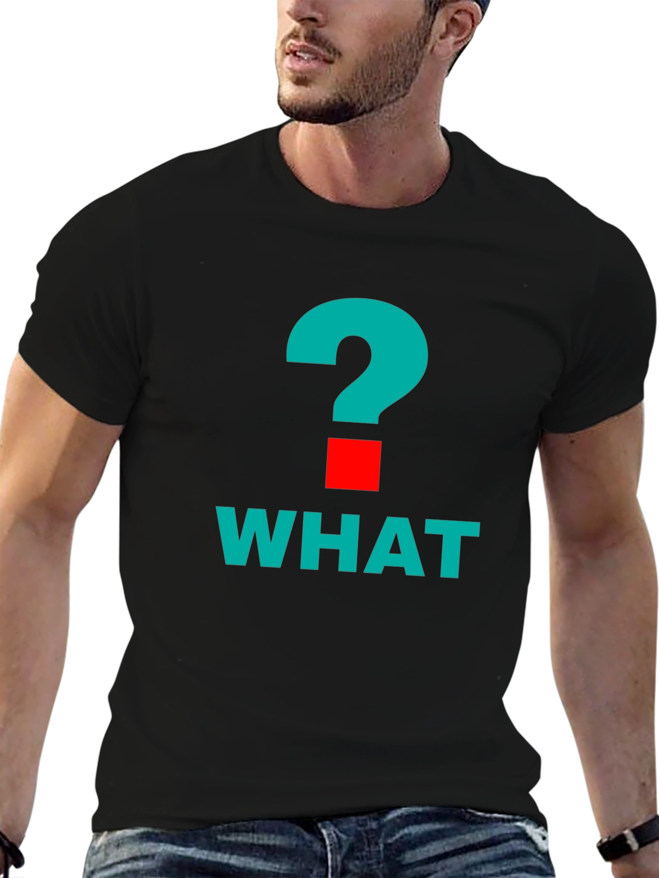 What? Graphic Tee - Bold Question Mark Design