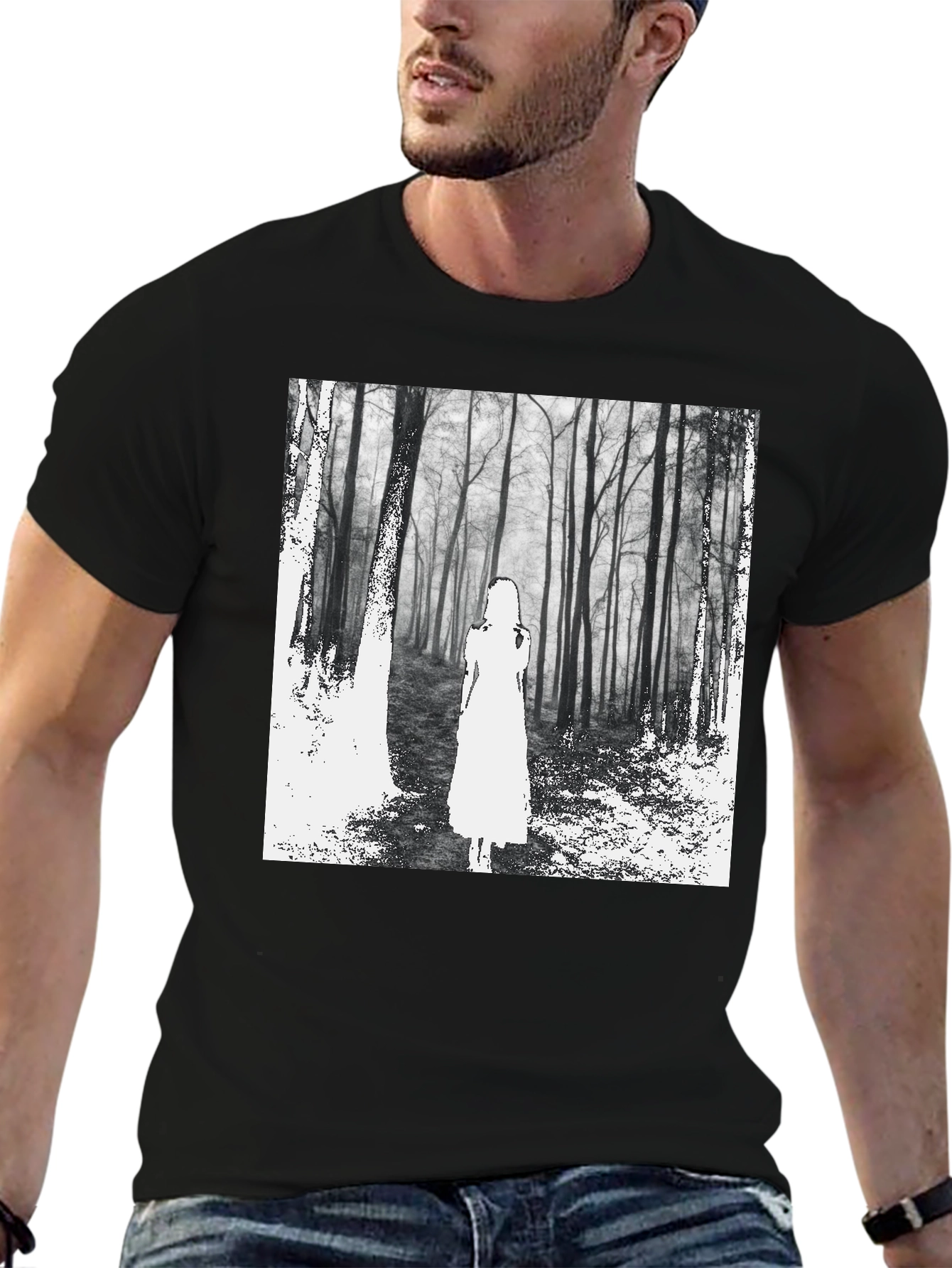 Mystic Forest Graphic Tee - Black Unisex T-Shirt