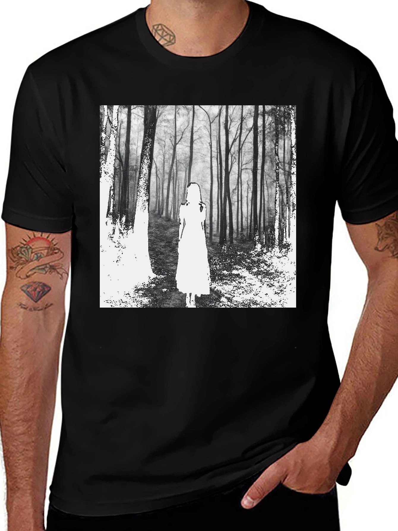 Mystic Forest Graphic Tee - Black Unisex T-Shirt