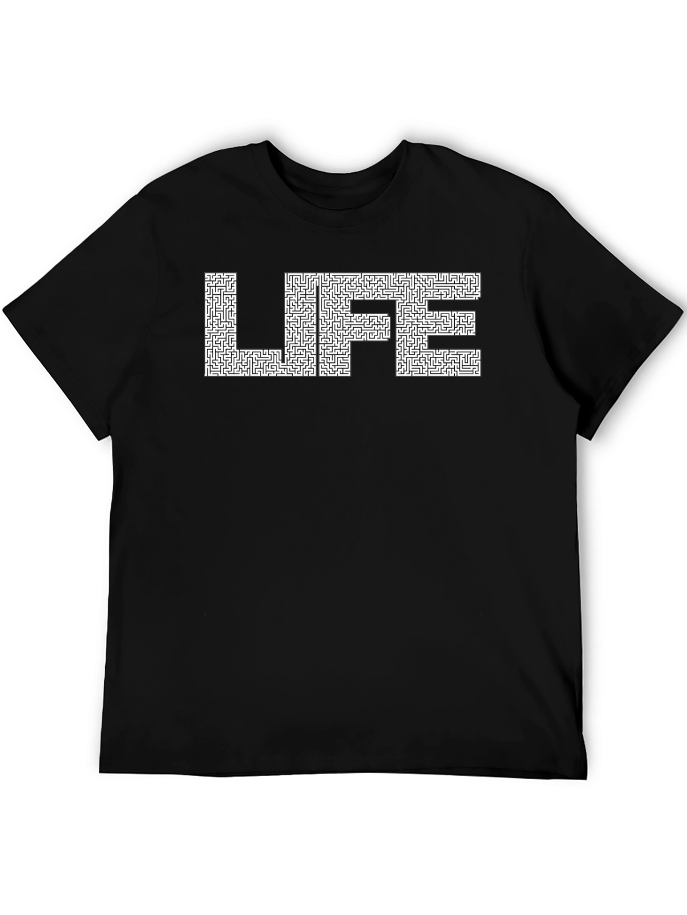 Life Maze T-Shirt - Black Crew Neck