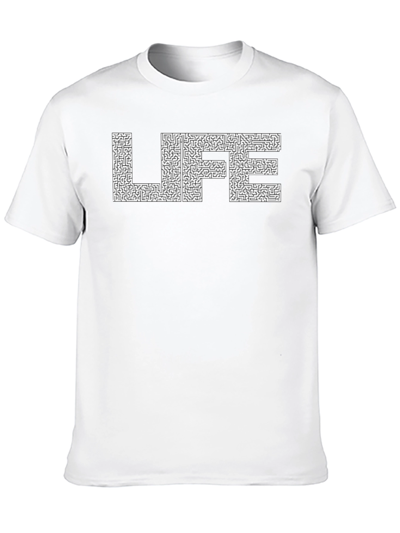 Life Maze T-Shirt - Black Crew Neck
