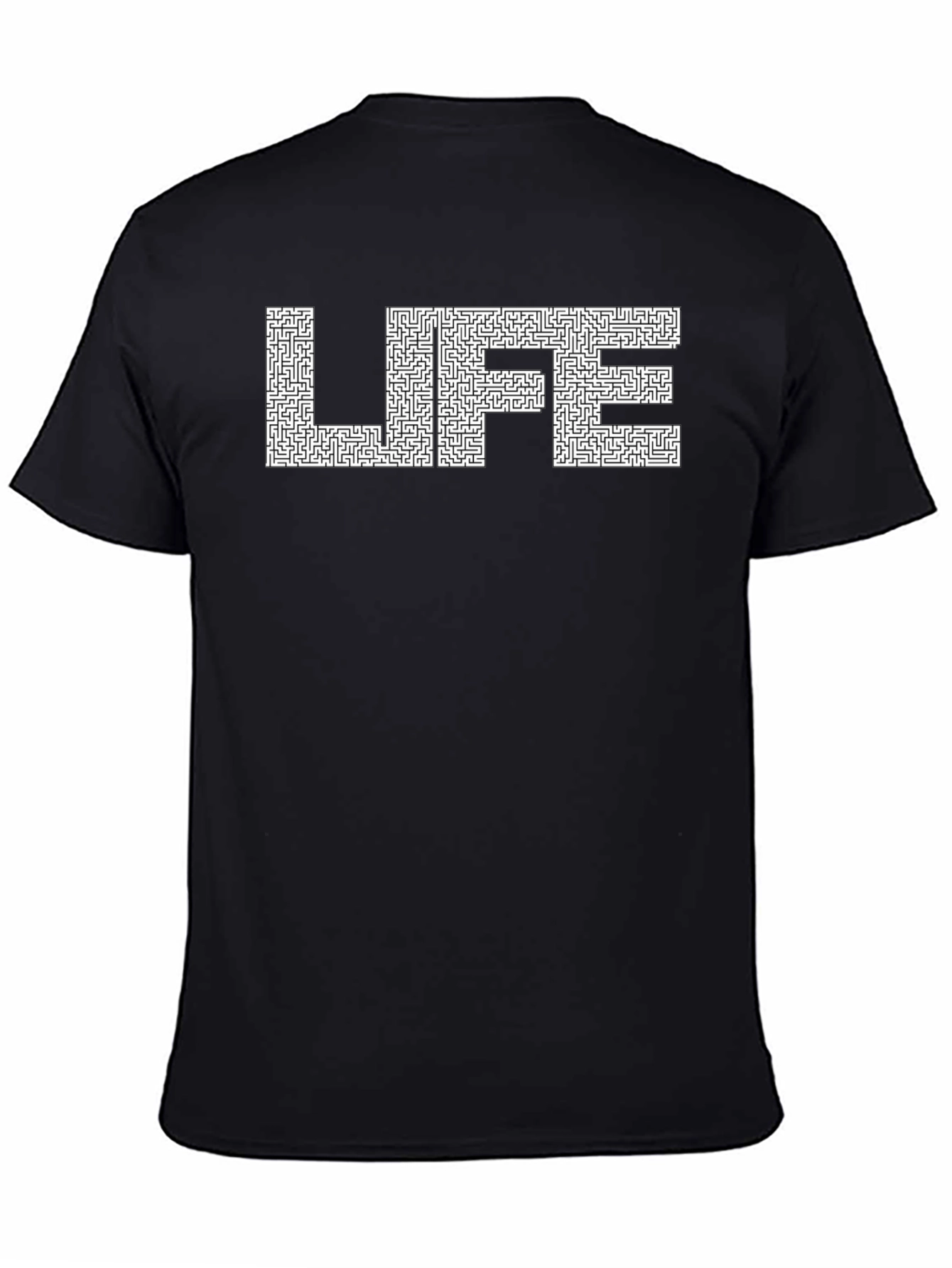 Life Maze T-Shirt - Black Crew Neck