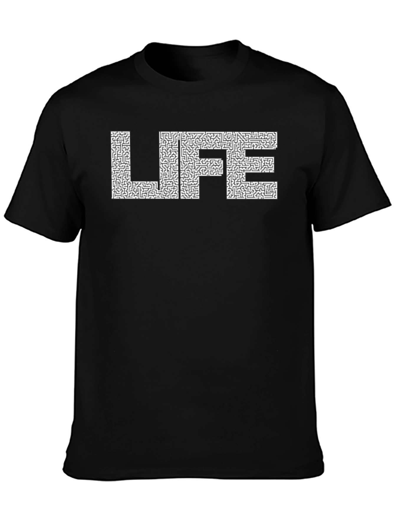 Life Maze T-Shirt - Black Crew Neck