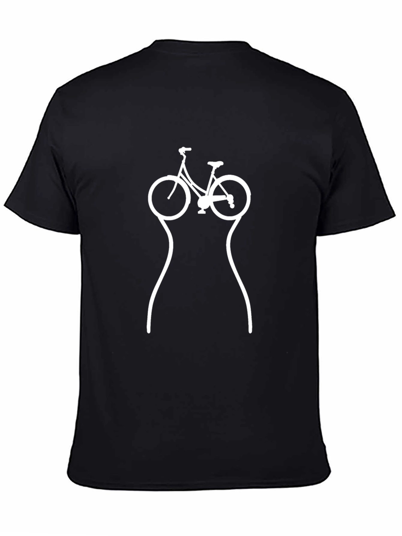 Bike Silhouette Graphic Tee - Black Cotton Blend