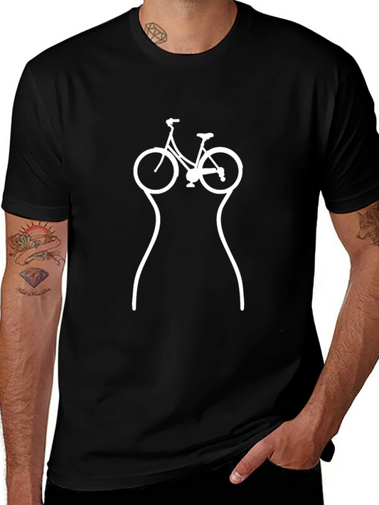 Bike Silhouette Graphic Tee - Black Cotton Blend