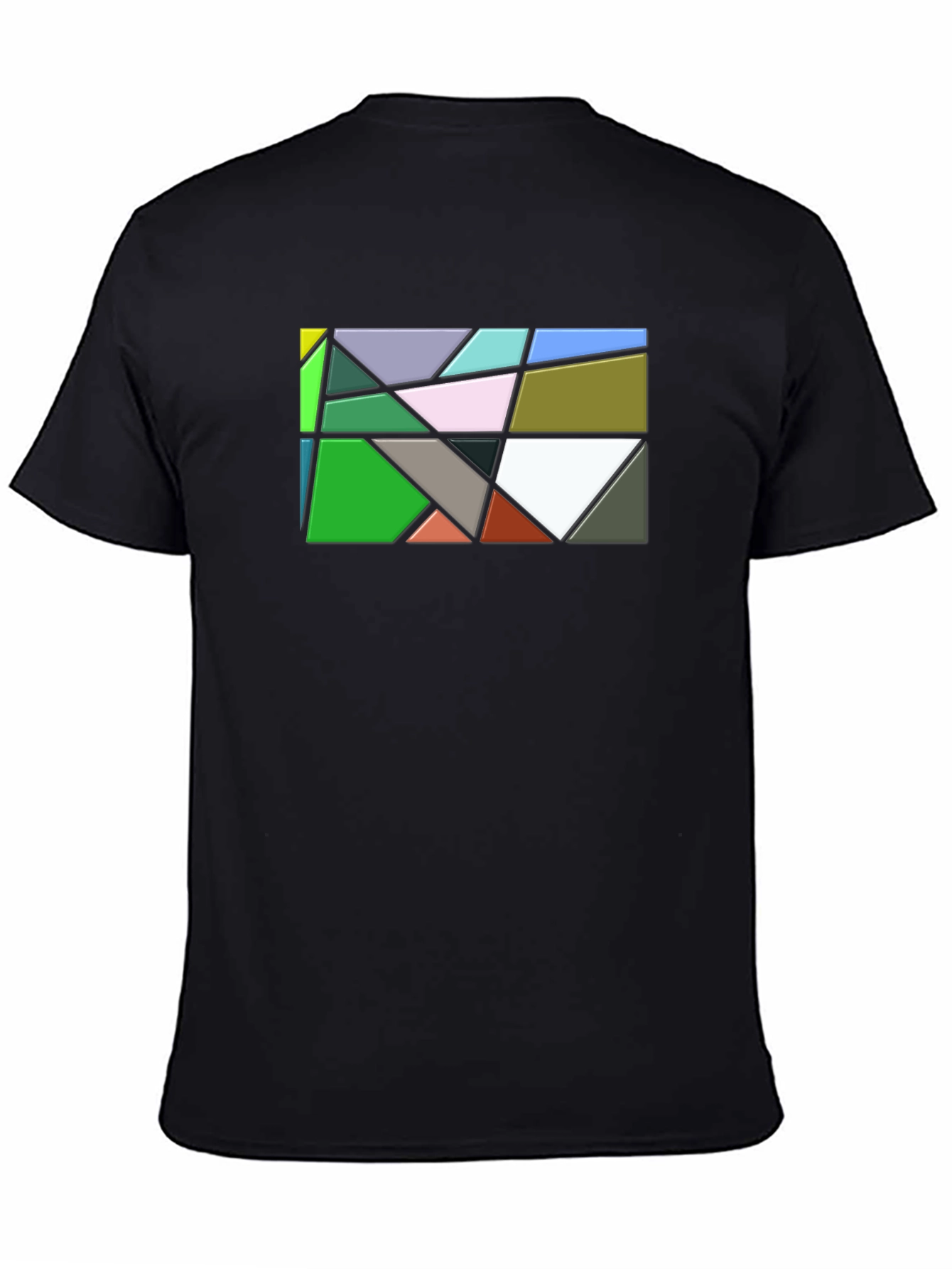 Geometric Abstract Art Mens Black T-Shirt