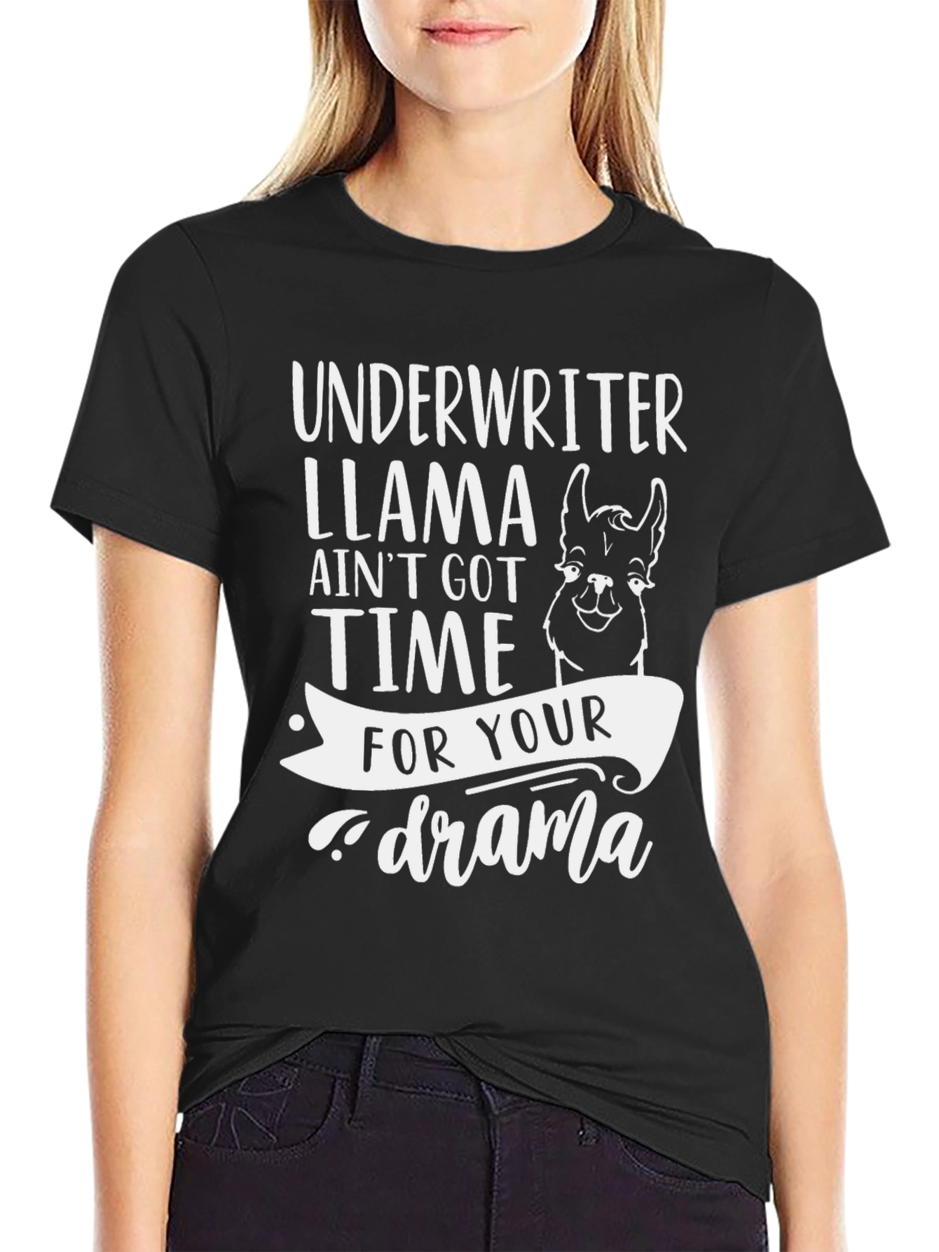 Underwriter Llama Drama Funny Graphic Tee