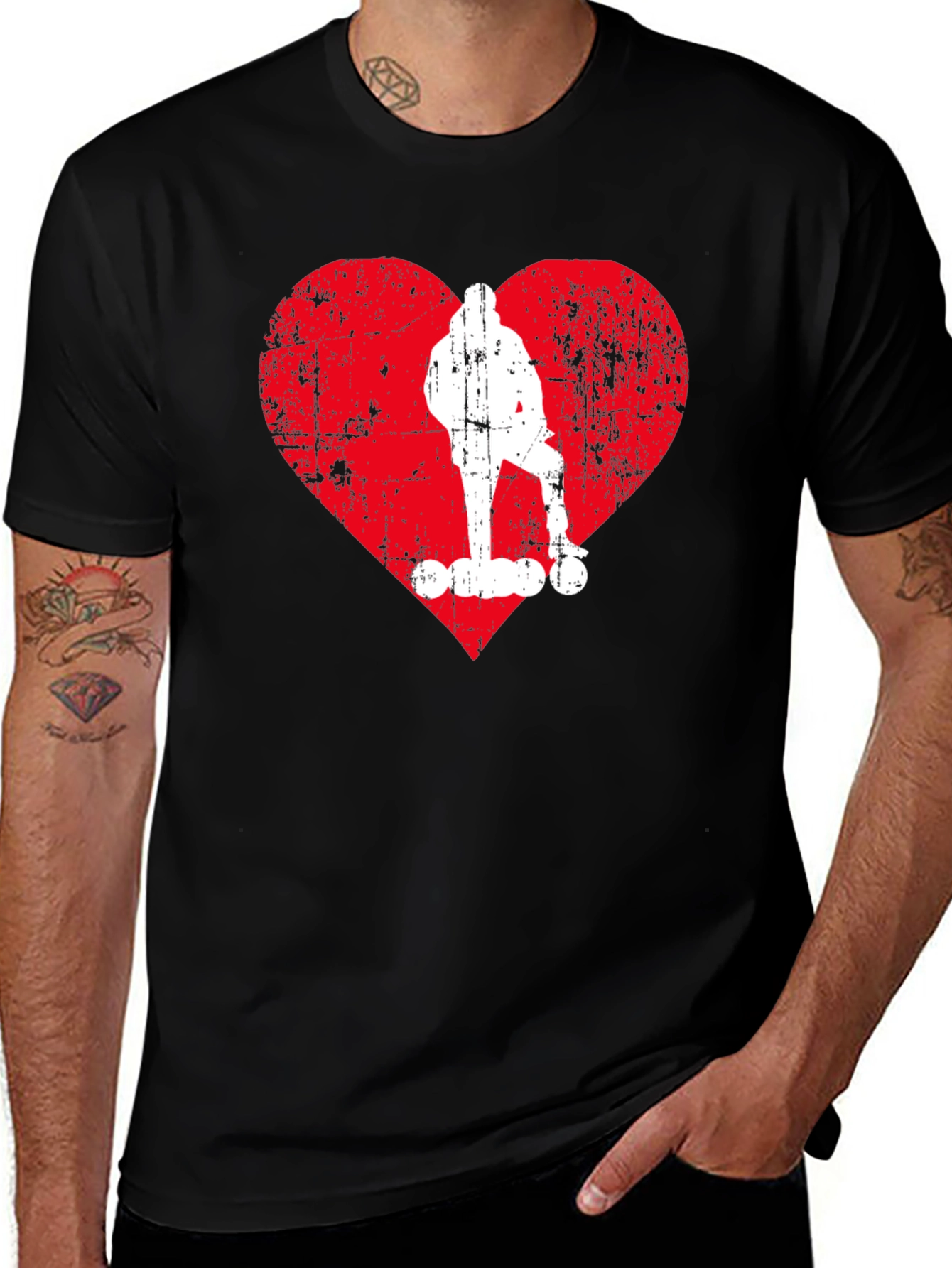 Skater Heart Graphic T-Shirt - Cool Casual Tee