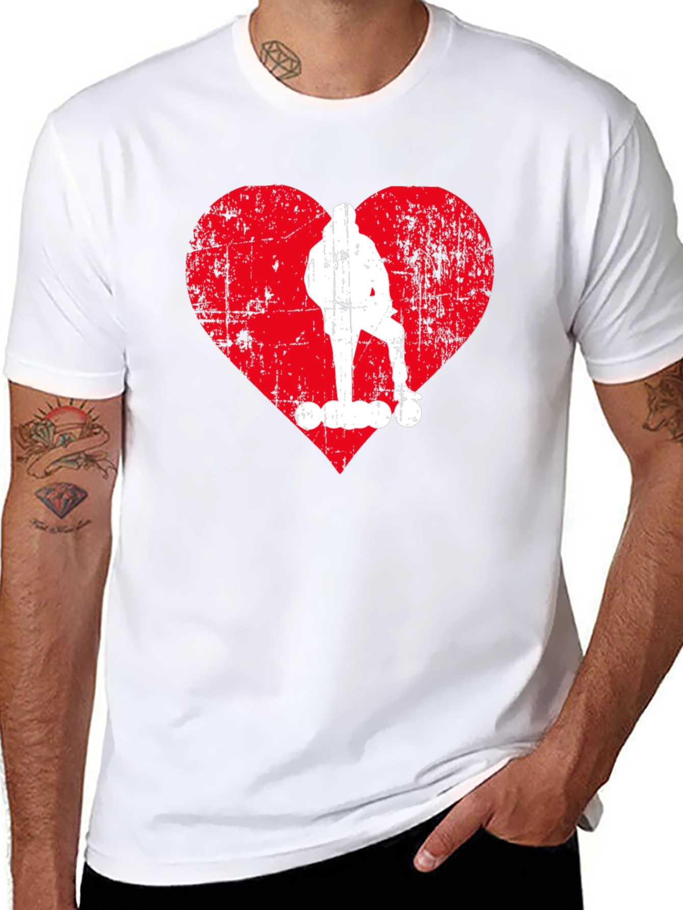 Skater Heart Graphic T-Shirt - Cool Casual Tee