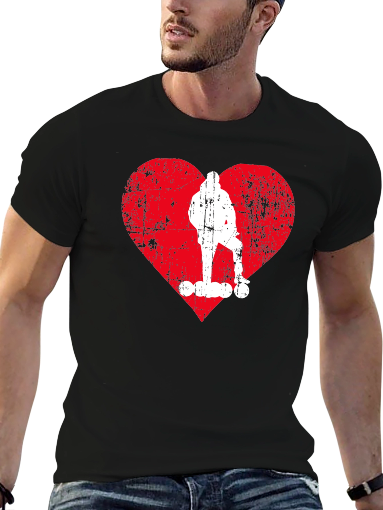Skater Heart Graphic T-Shirt - Cool Casual Tee