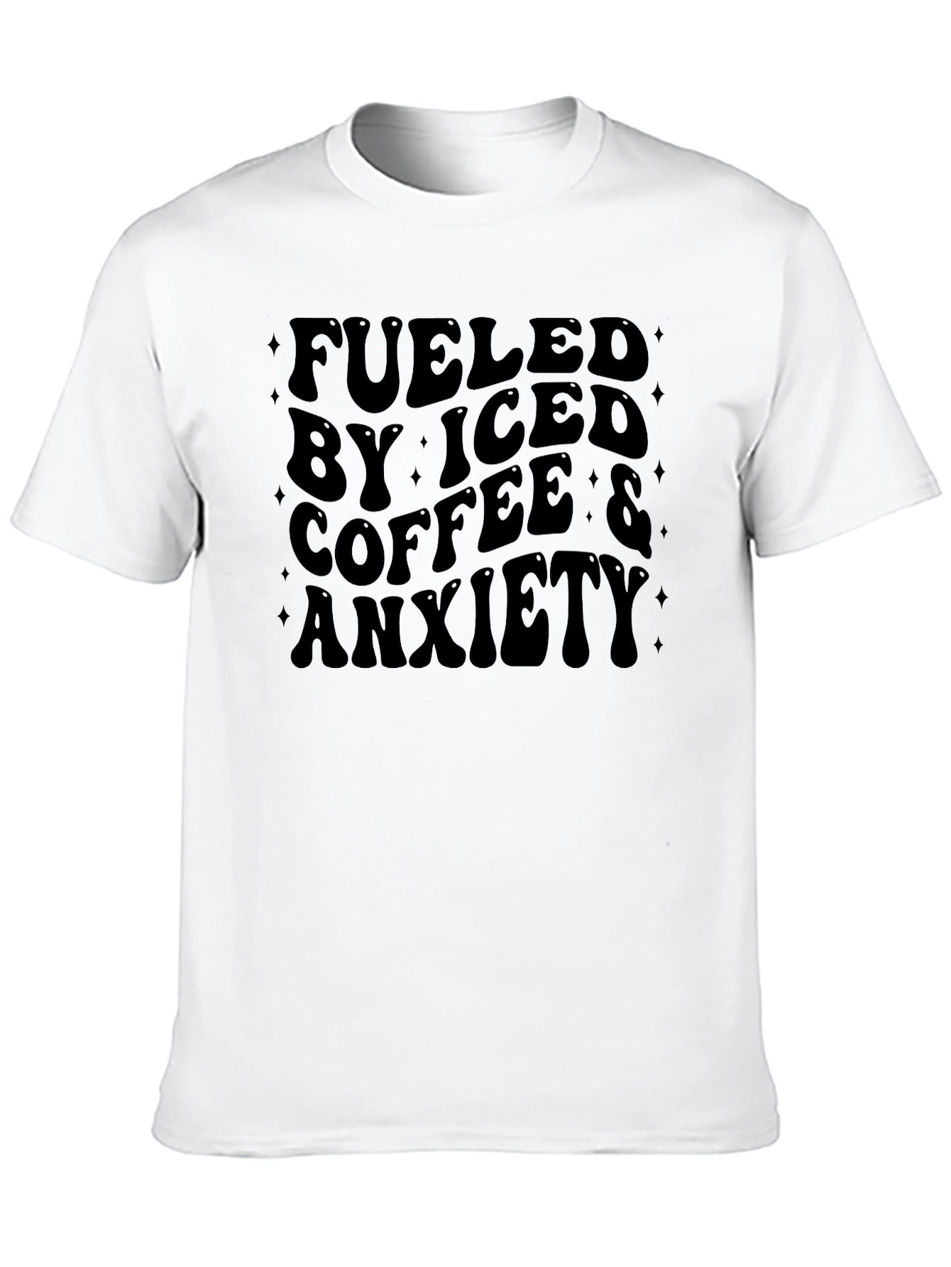 Fueled By Iced Coffee & Anxiety Graphic T-Shirt