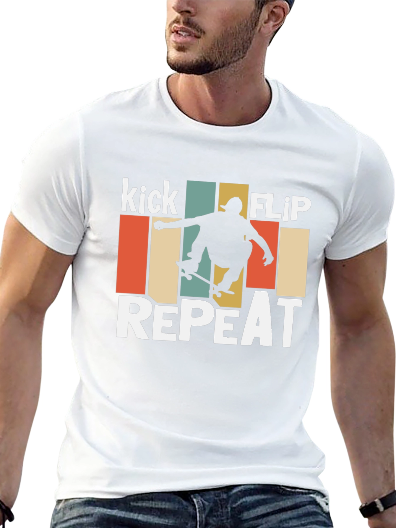 Kick Flip Repeat Skater Graphic T-Shirt