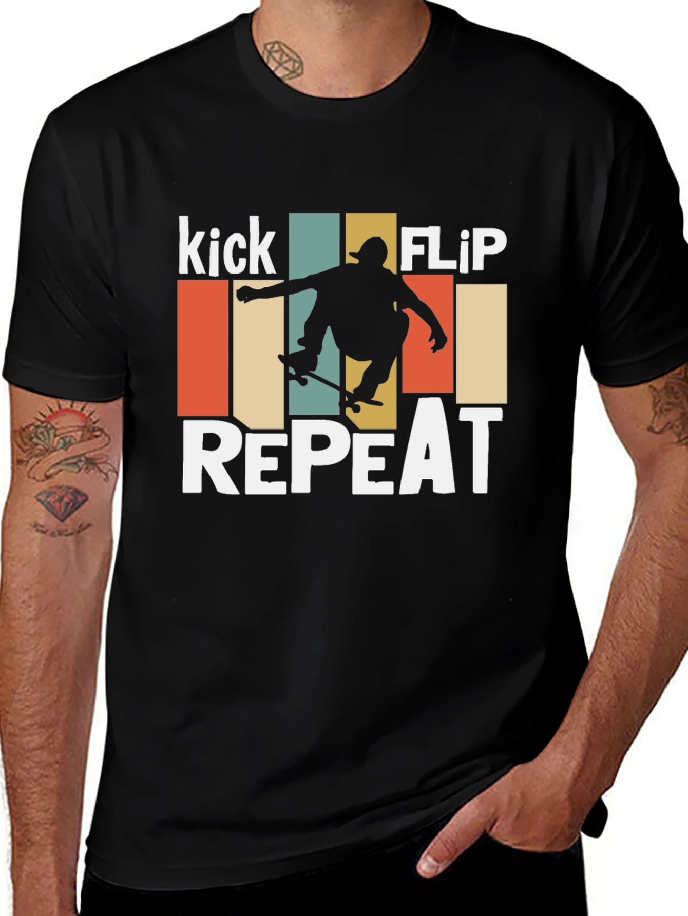 Kick Flip Repeat Skater Graphic T-Shirt