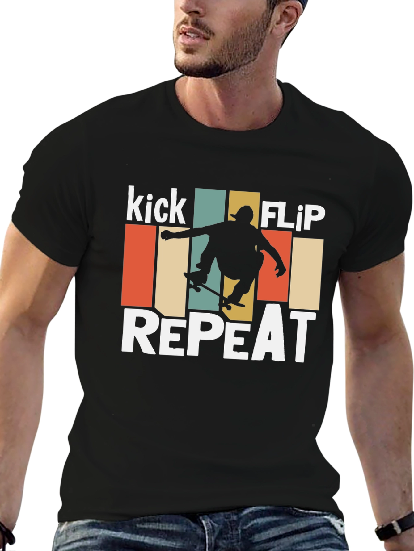 Kick Flip Repeat Skater Graphic T-Shirt