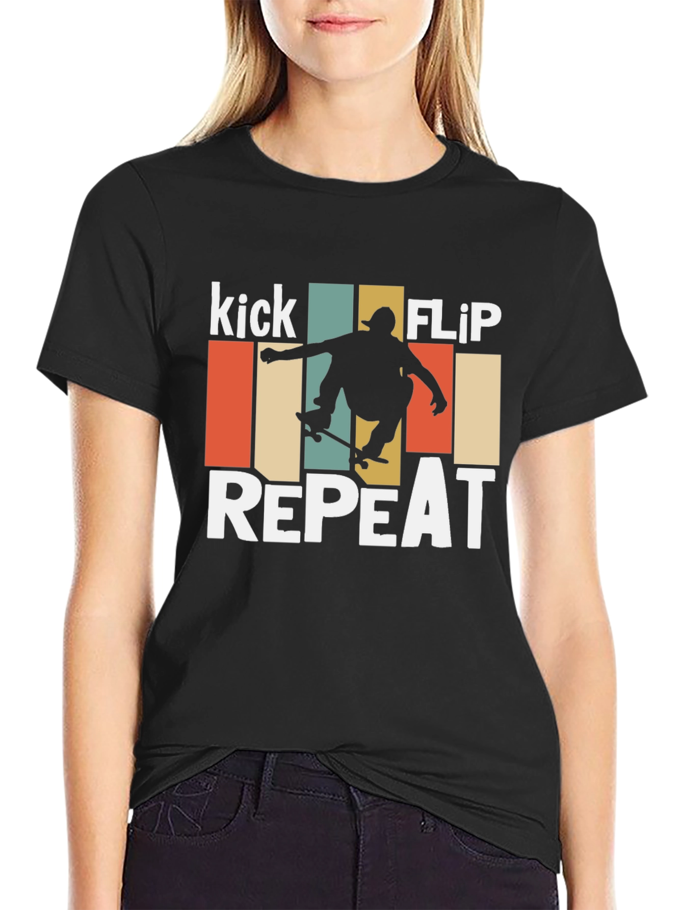 Kick Flip Repeat Skater Graphic T-Shirt