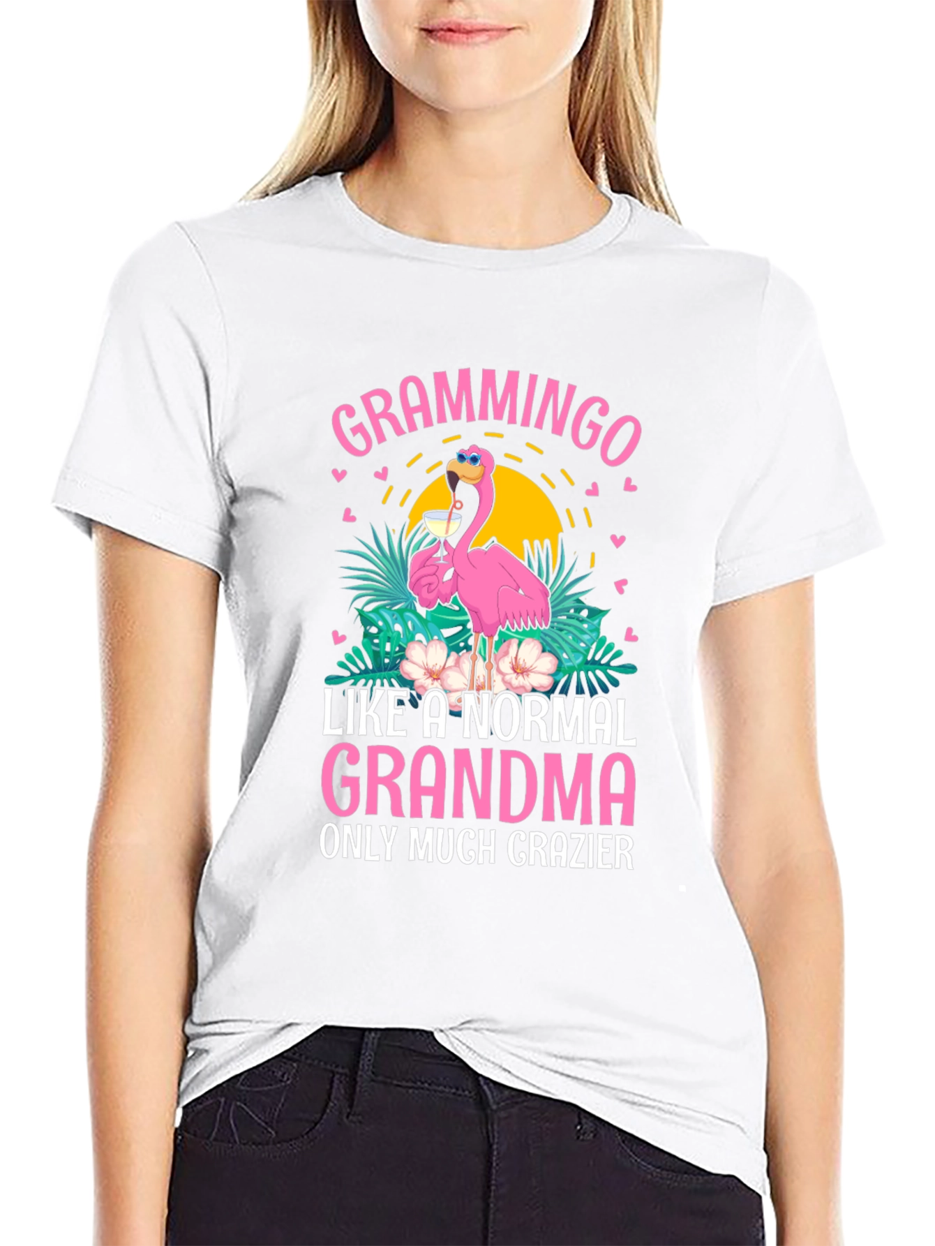 Grammingo Grandma T-Shirt Funny Flamingo Tee