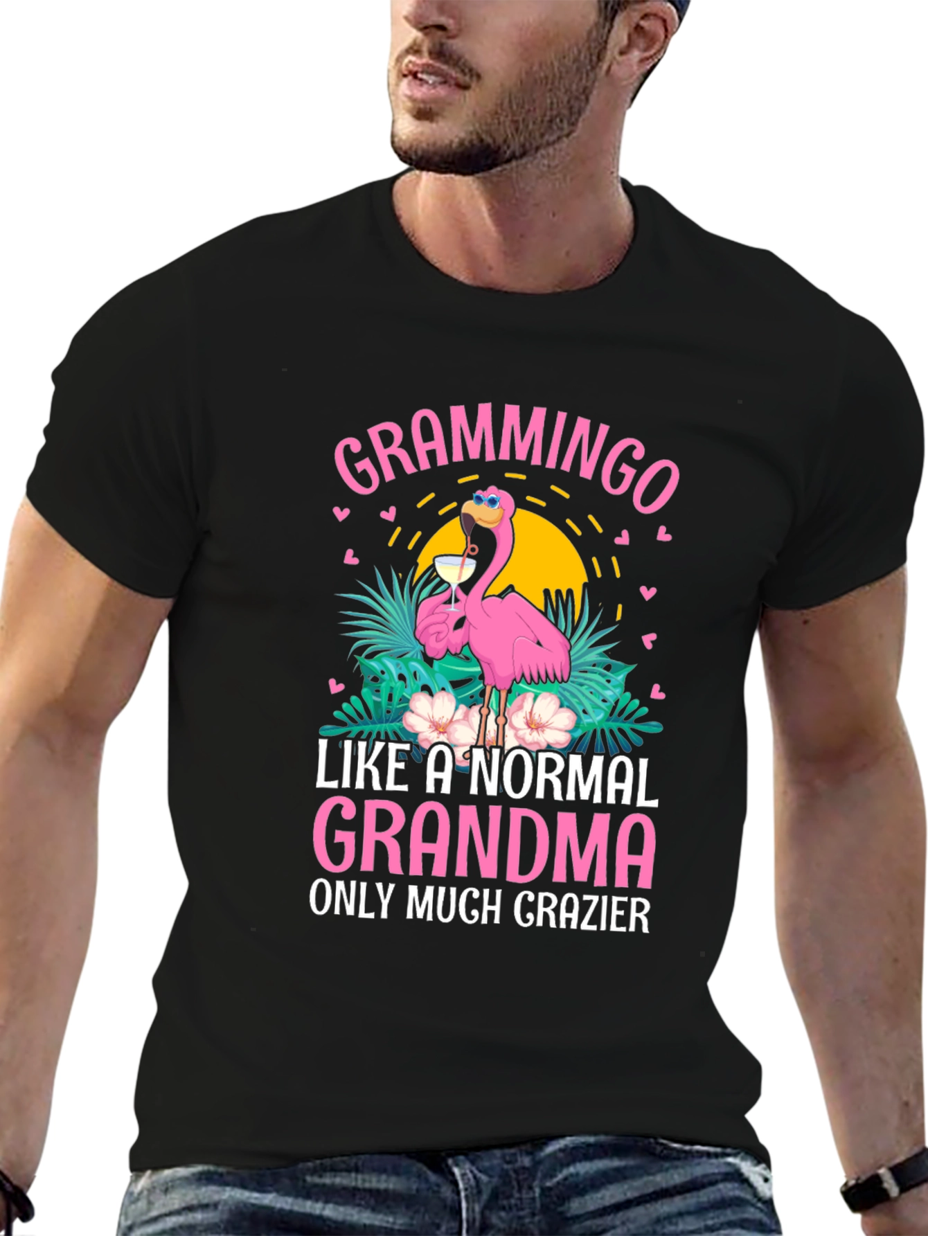 Grammingo Grandma T-Shirt Funny Flamingo Tee