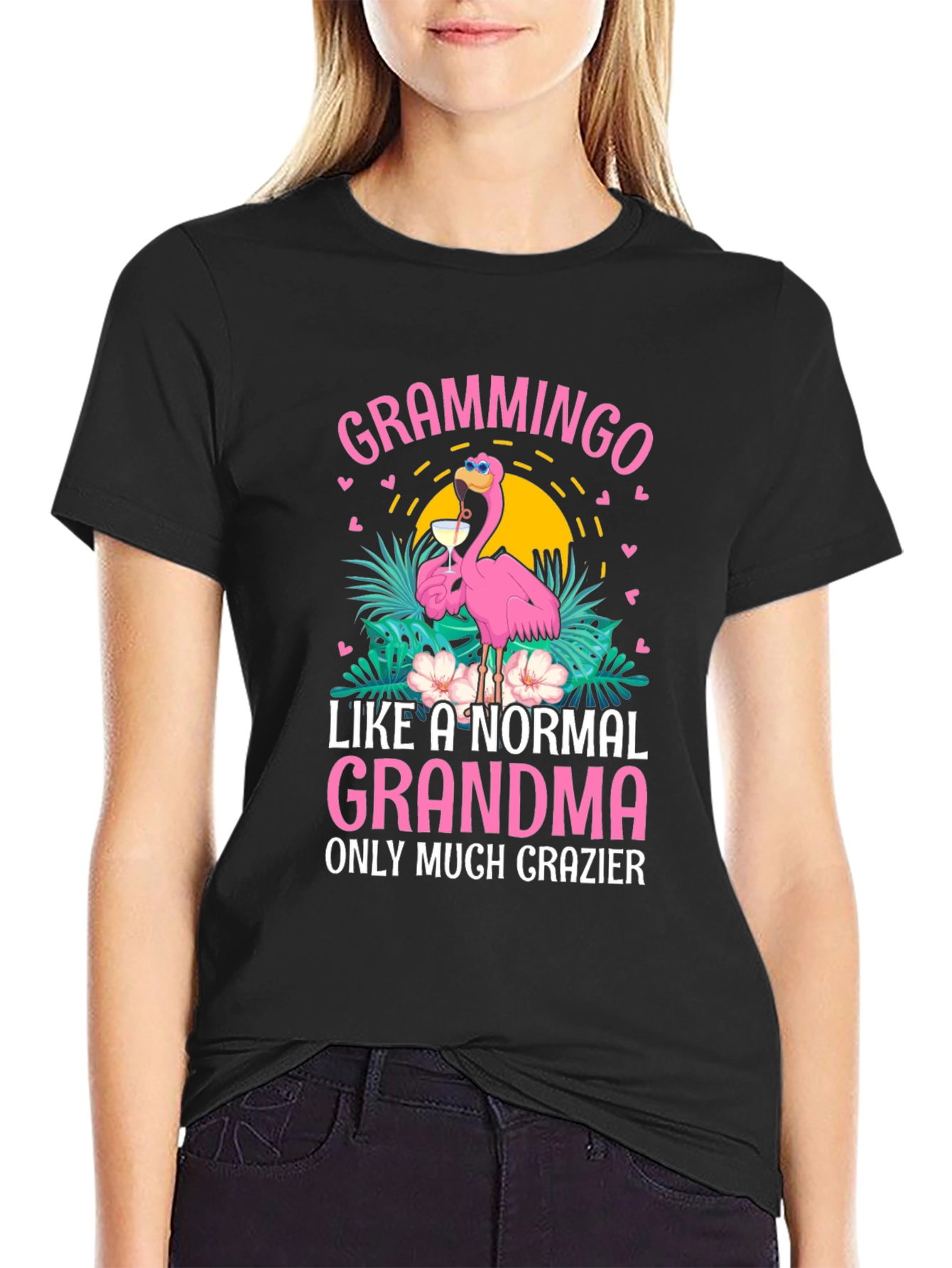 Grammingo Grandma T-Shirt Funny Flamingo Tee