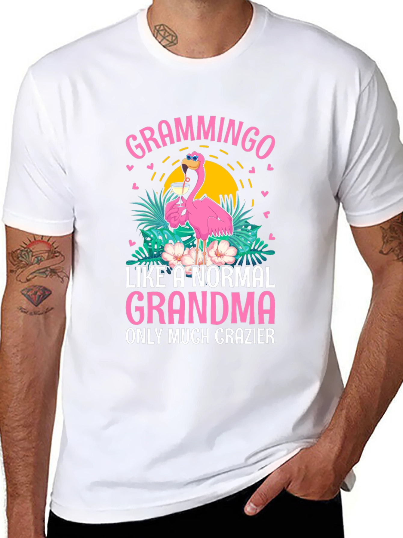 Grammingo Grandma T-Shirt Funny Flamingo Tee