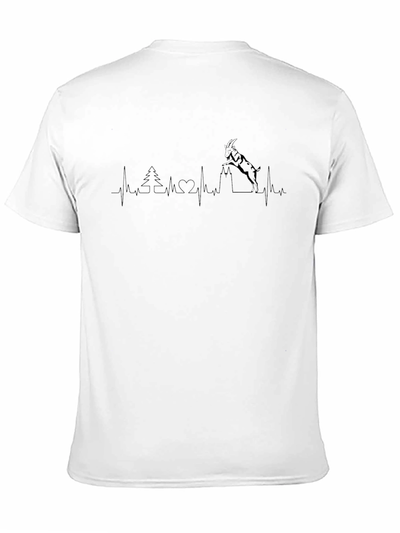 Heartbeat Mountain Goat Graphic Tee - Black