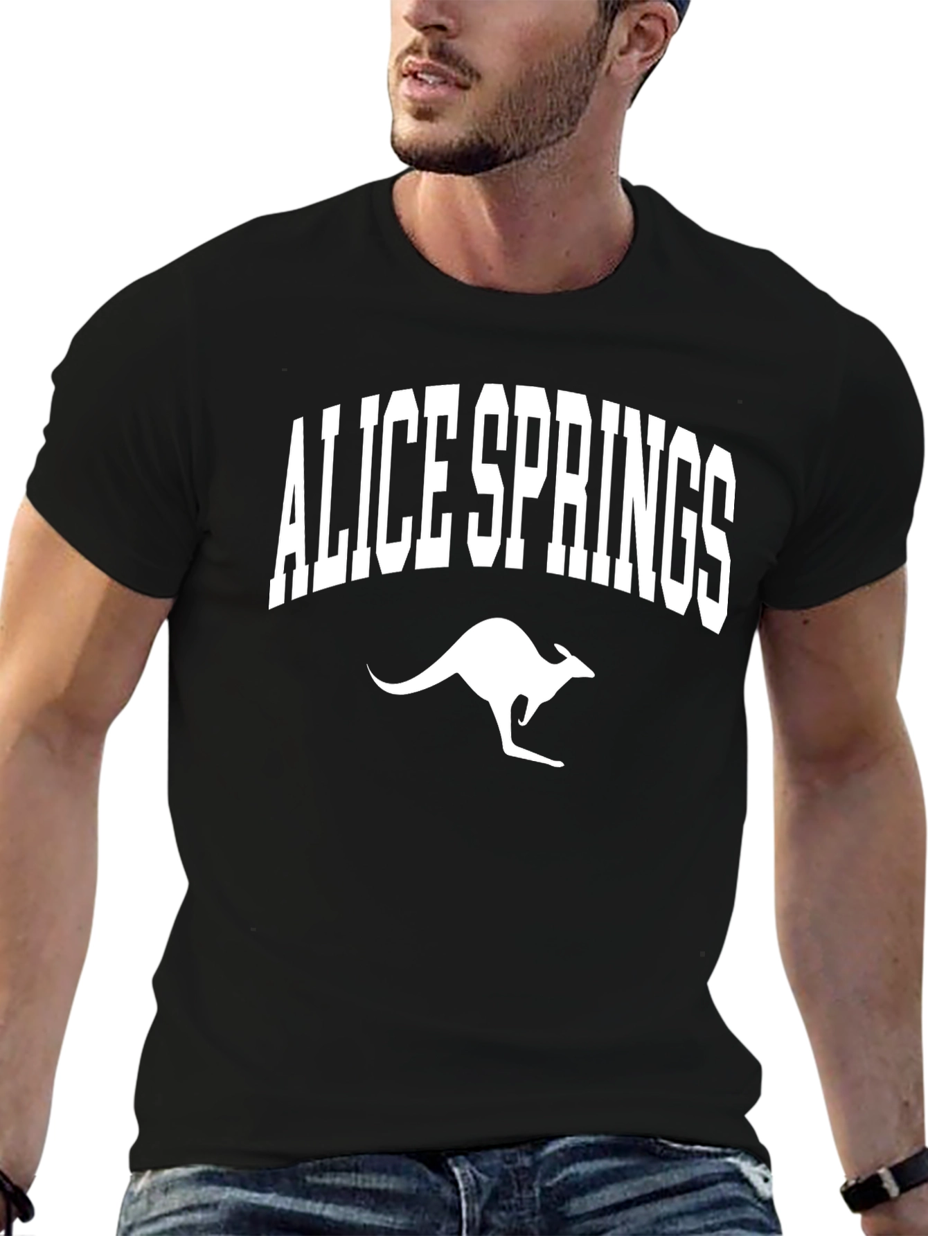 Alice Springs Kangaroo T-Shirt - Black
