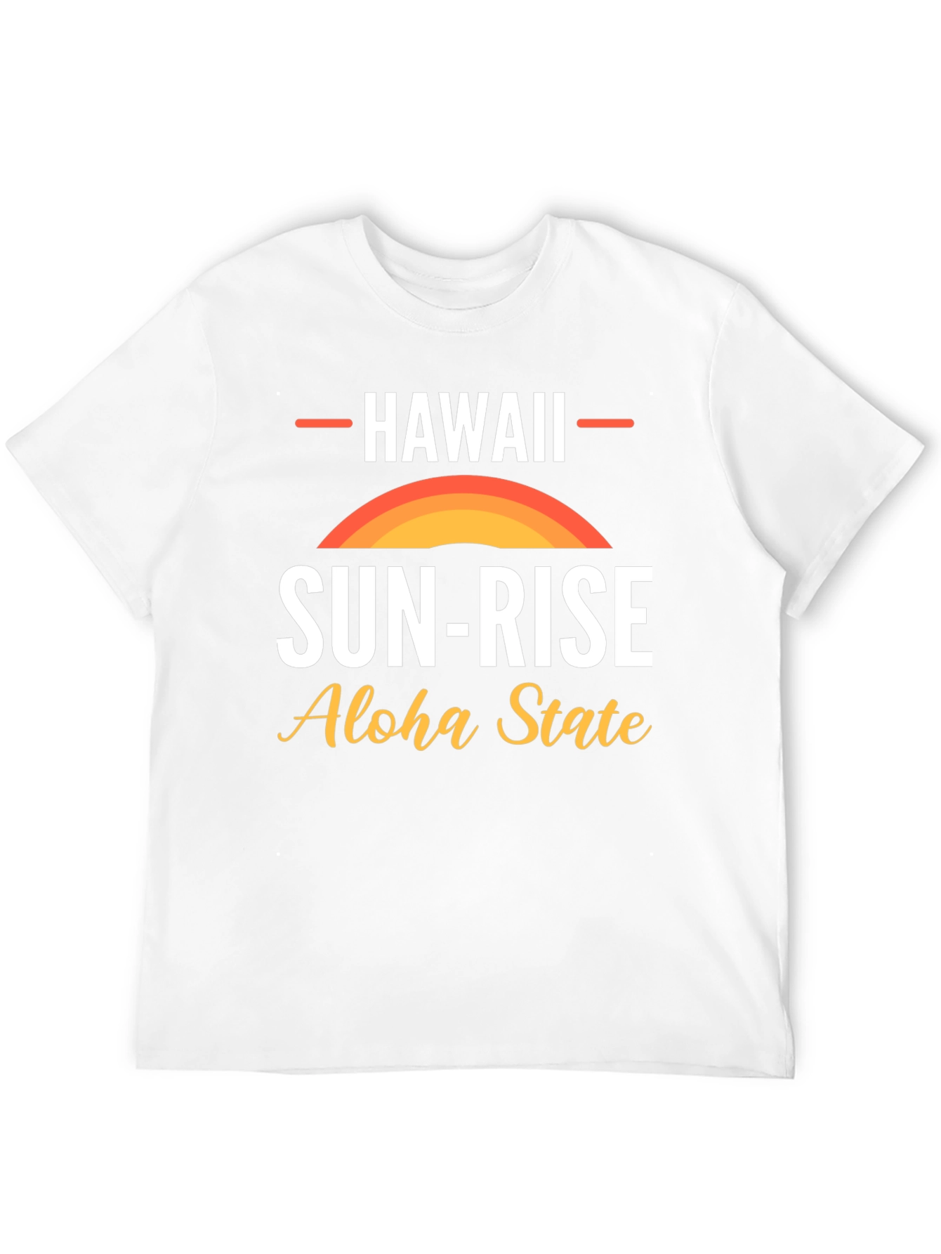 Hawaii Sun-Rise Aloha State Black Graphic T-Shirt