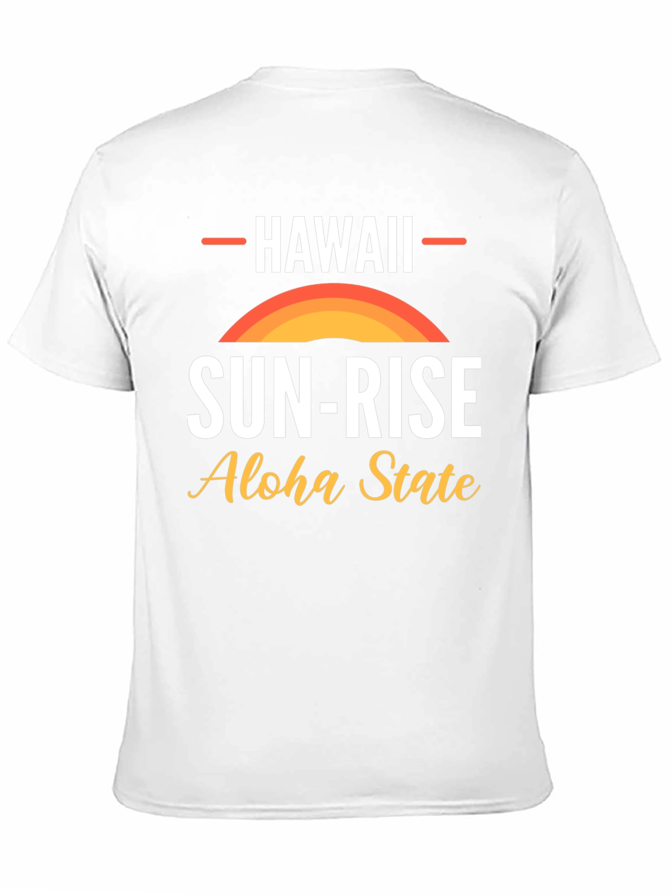 Hawaii Sun-Rise Aloha State Black Graphic T-Shirt