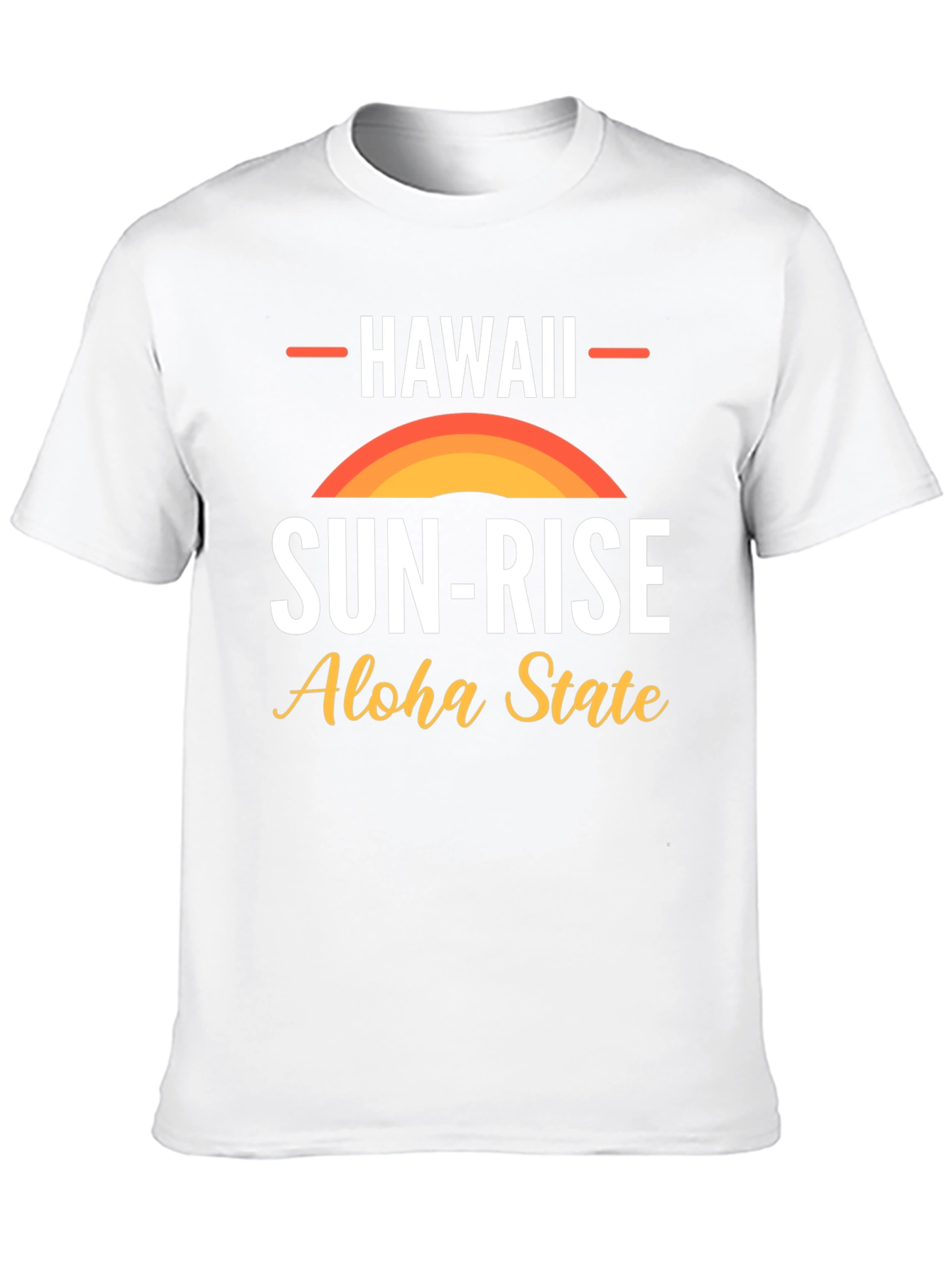 Hawaii Sun-Rise Aloha State Black Graphic T-Shirt