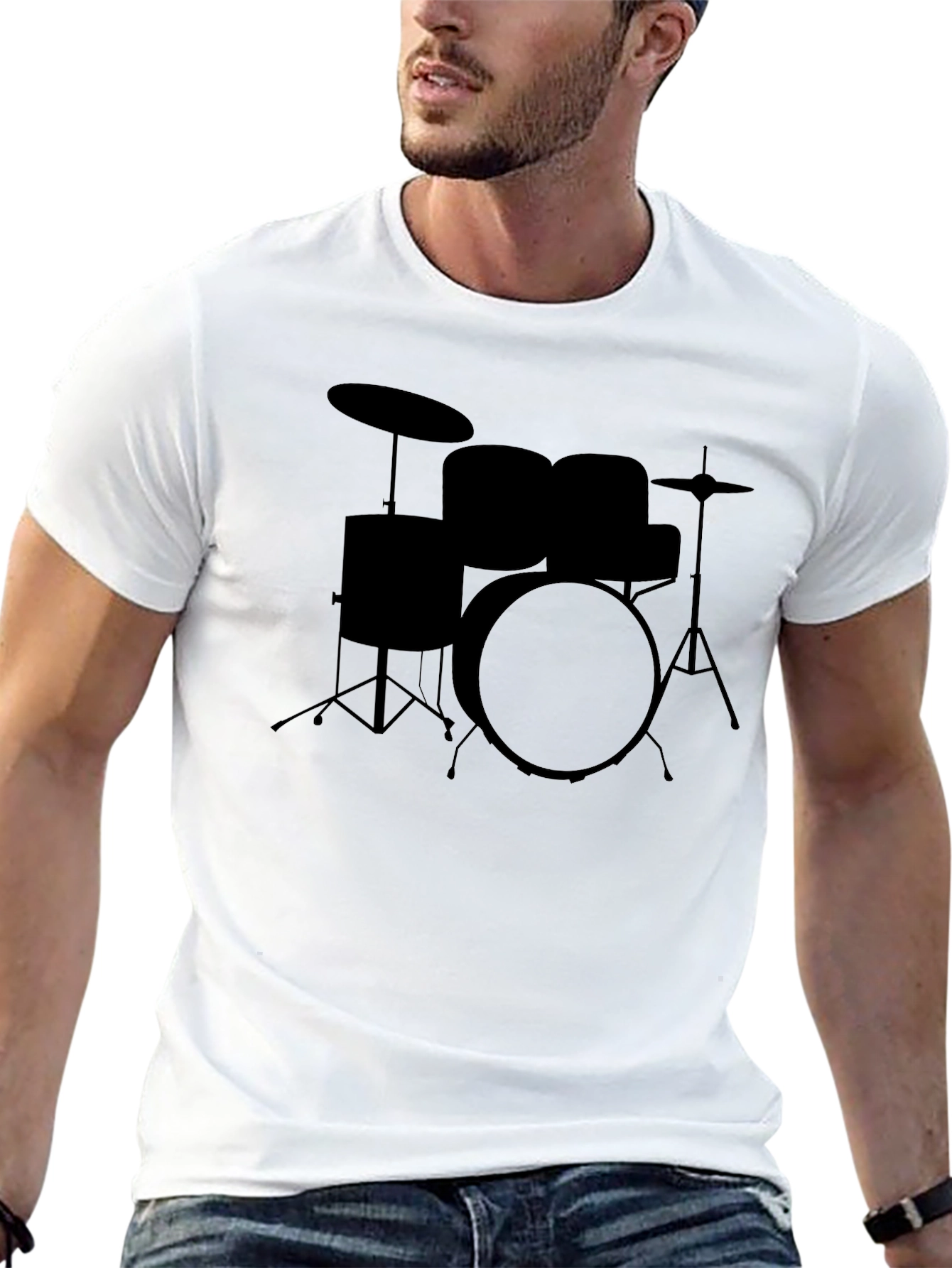 Drum Set Graphic Tee - Black T-Shirt